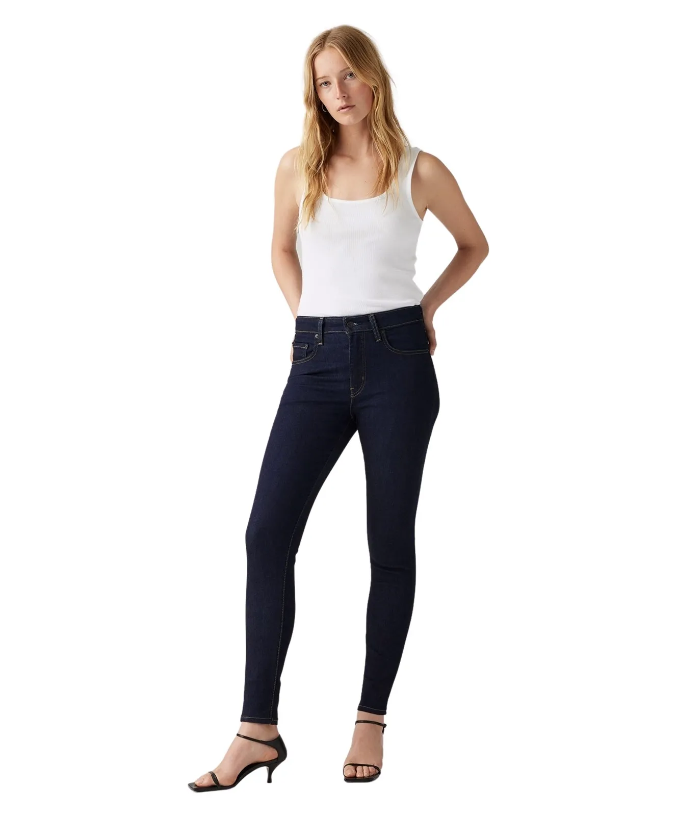 Levis High Waisted Jeans 721 High-Rise Skinny in Blue Wave Rinse