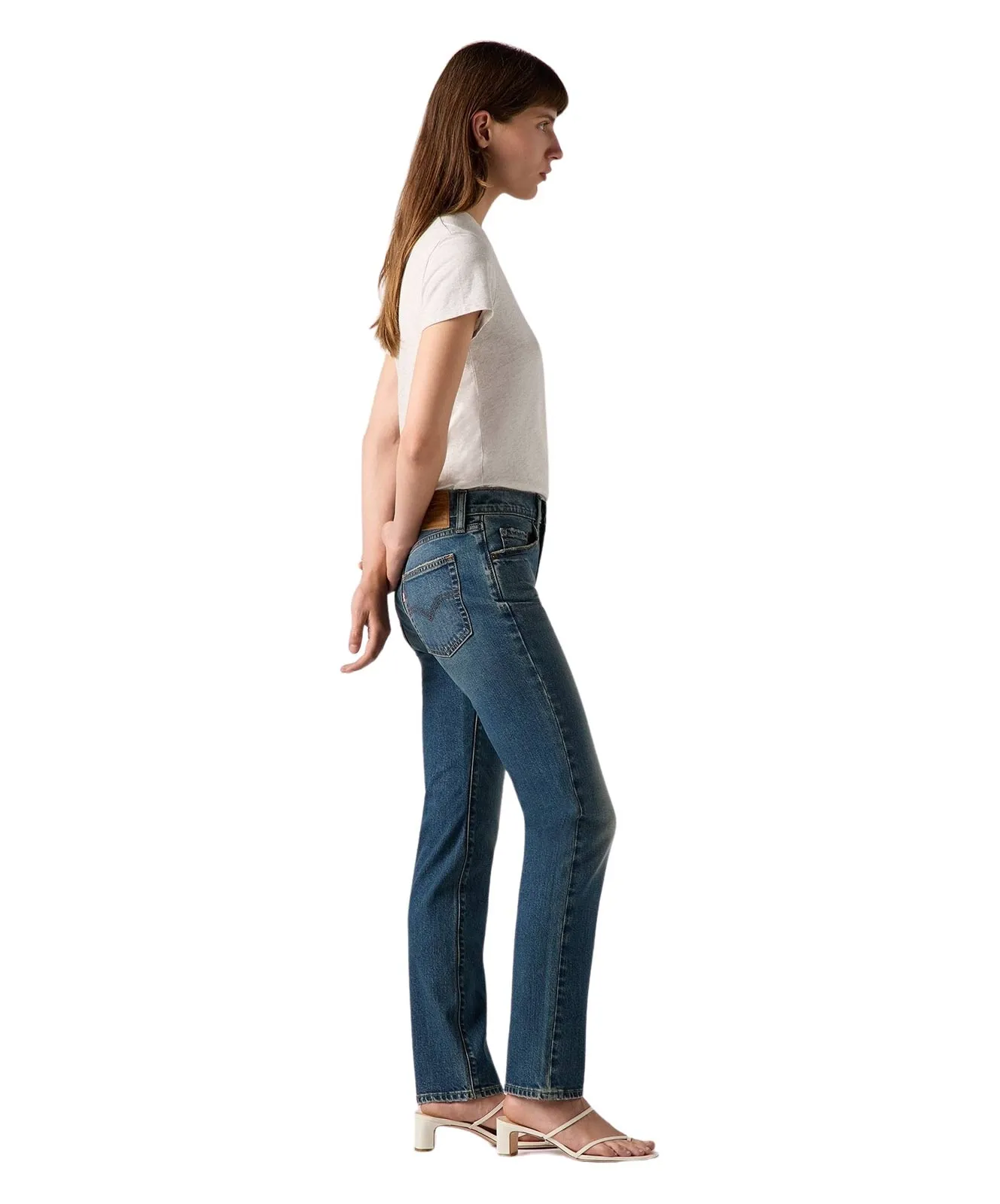 Levis Straight Jeans 724 High Rise in Ankle Time