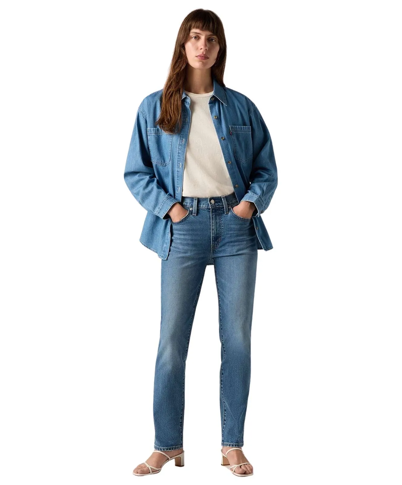 Levis Mom Jeans 724 High-Waisted Straight in Kick Start
