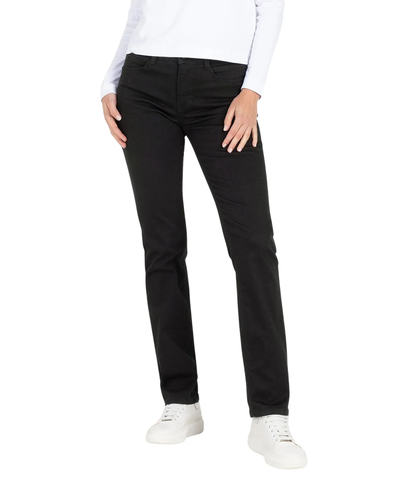 MAC Slim Fit Jeans Angela in Black Black