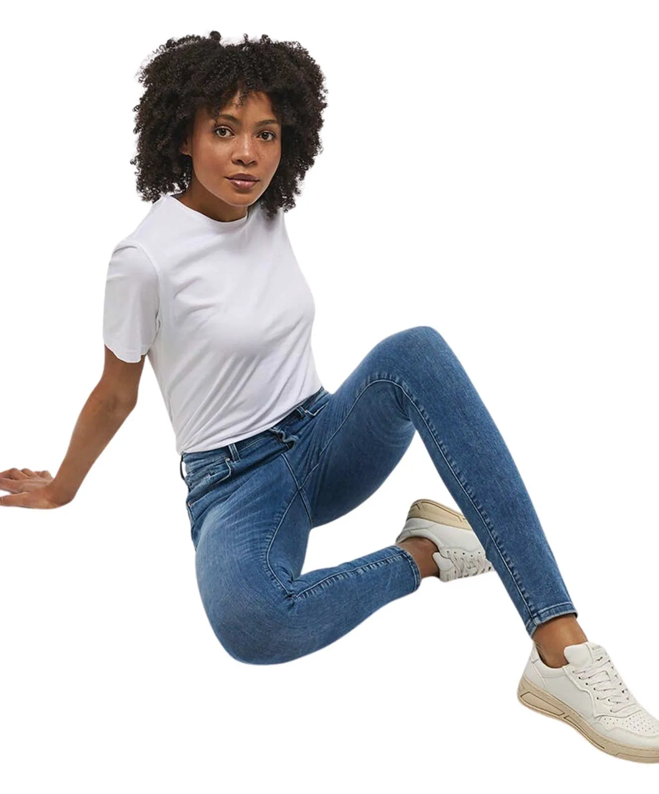 Mustang High Waisted Jeans Georgia Super Skinny in Mittleren Blauton