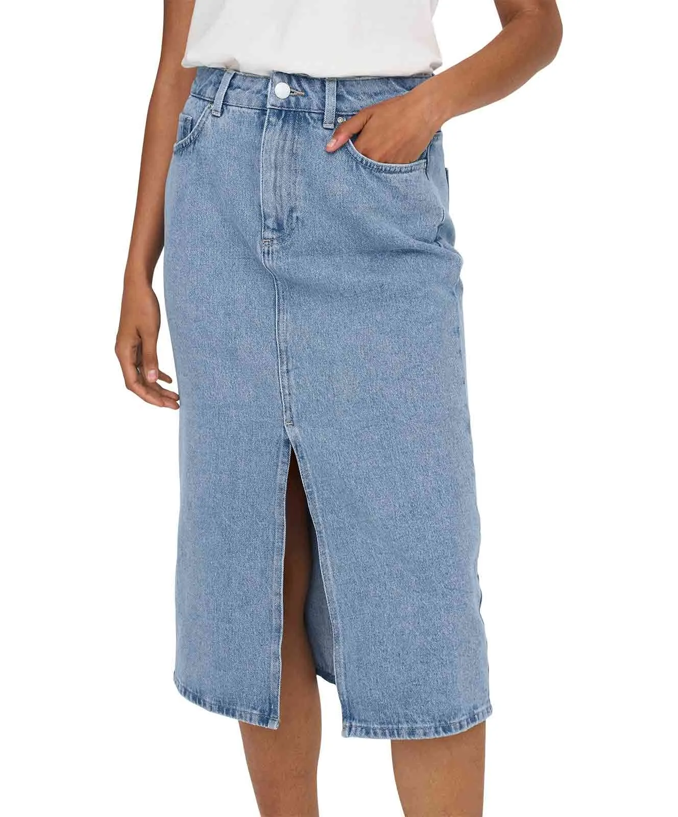 ONLY Jeansrock Bianca in Stone-Waschung mit Schlitz