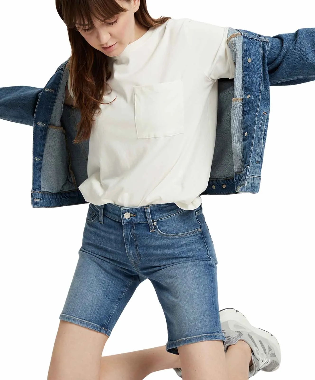 Cross Jeans Shorts Anya Short in Mid Blue