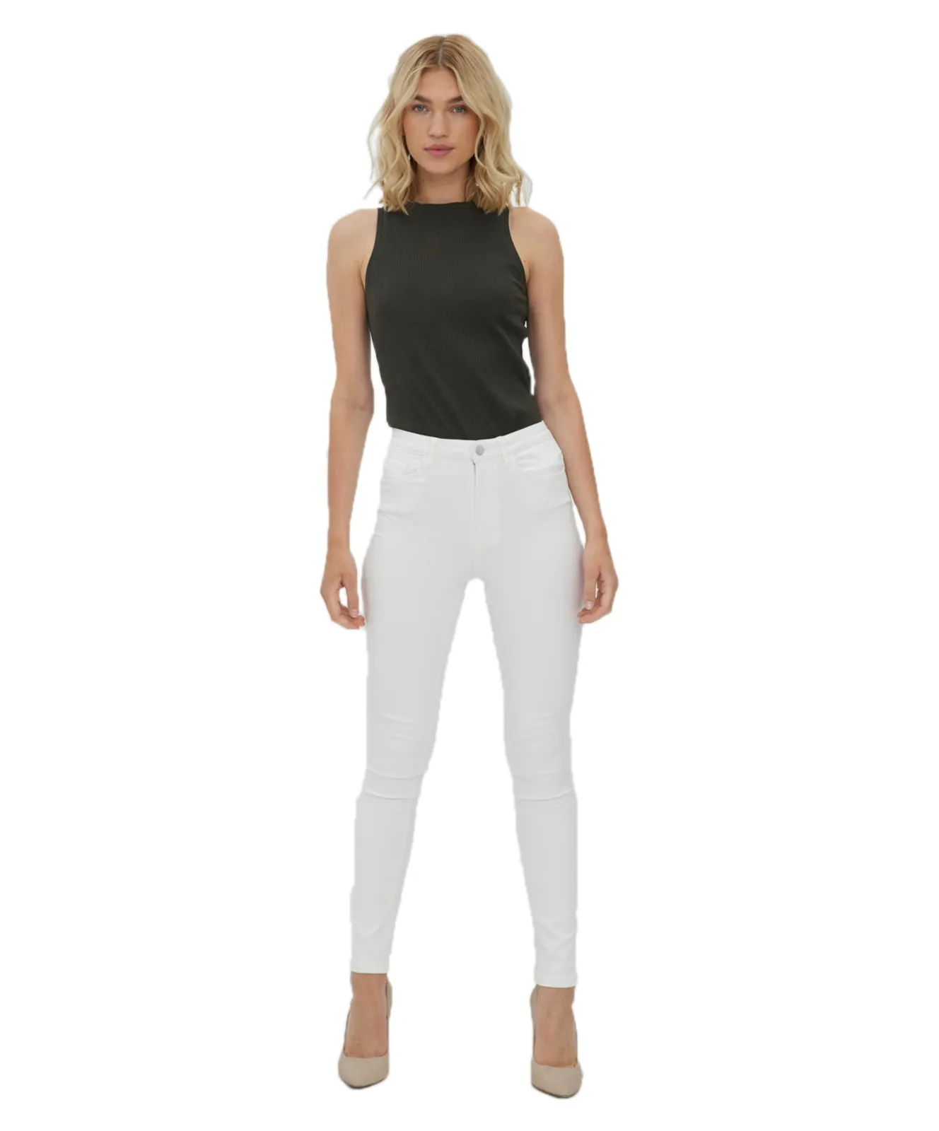 Vero Moda High Waisted Jeans Sophia in Bright White
