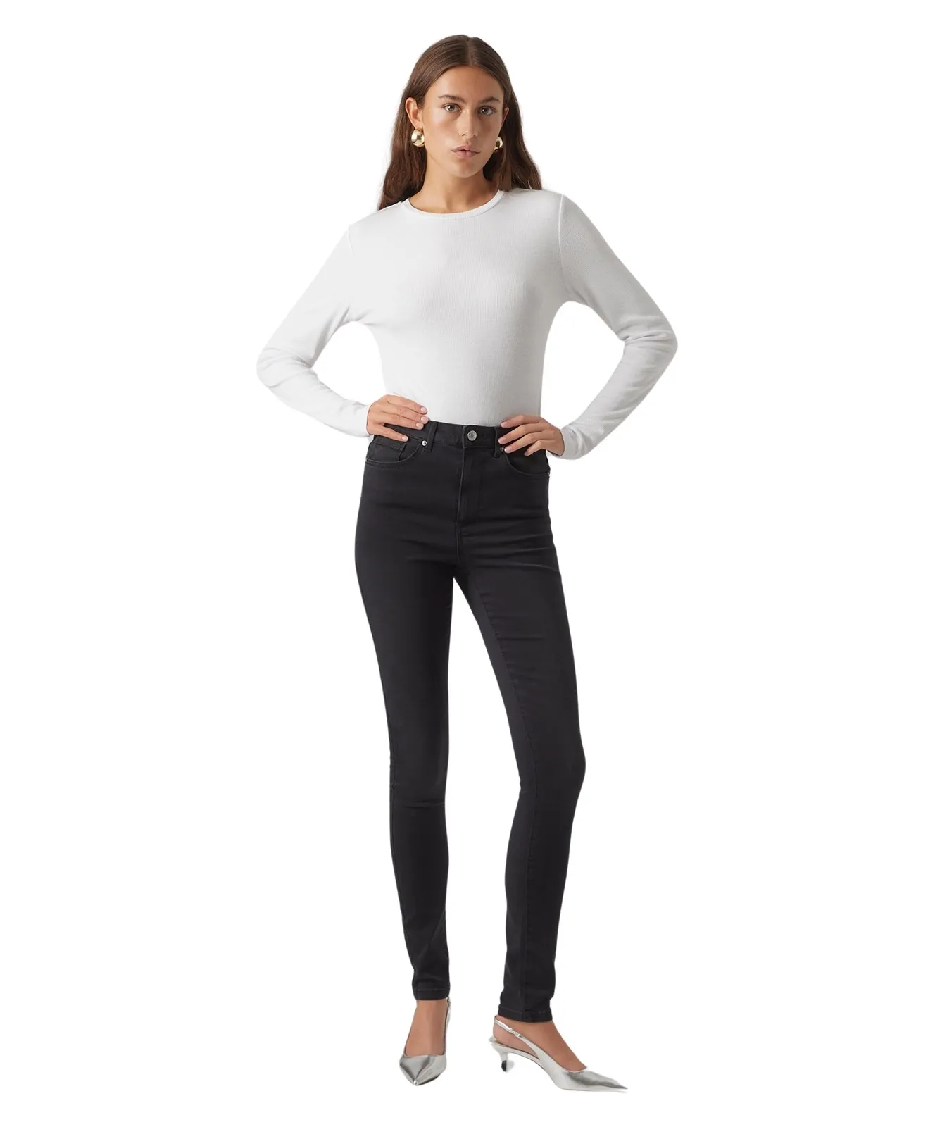 Vero Moda High Waisted Jeans Sophia in Dark Grey