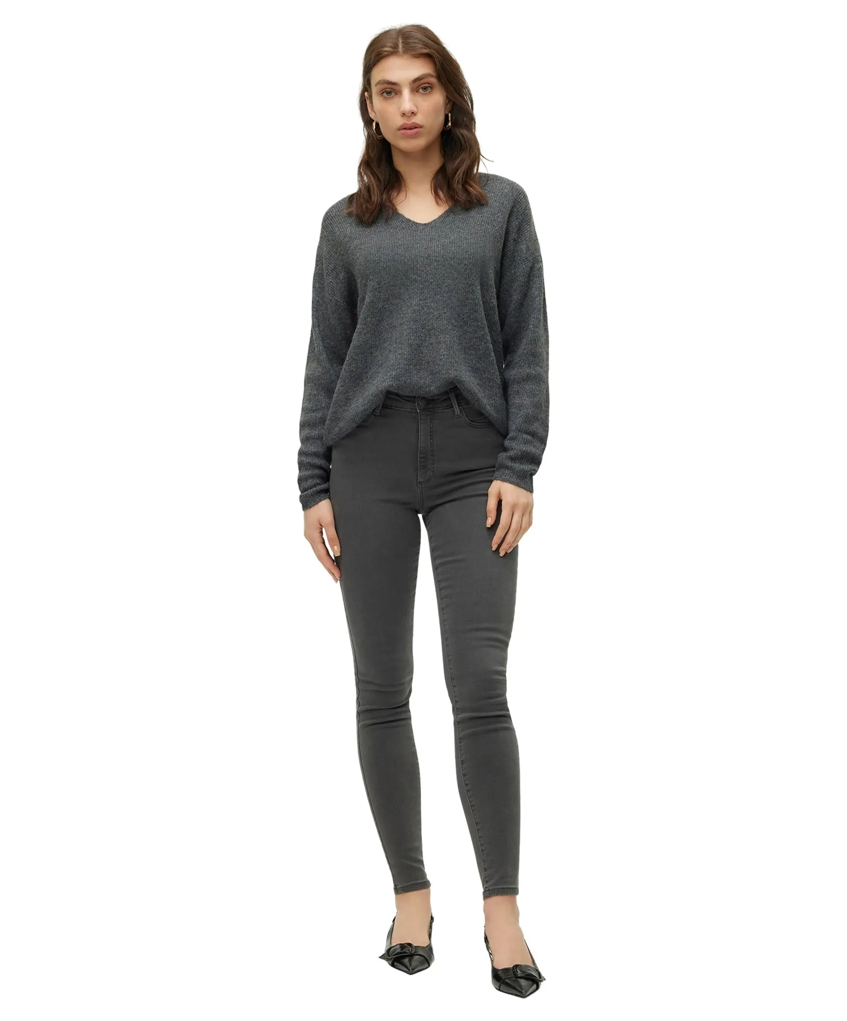 Vero Moda High Waisted Jeans Sophia in Dark Grey Denim