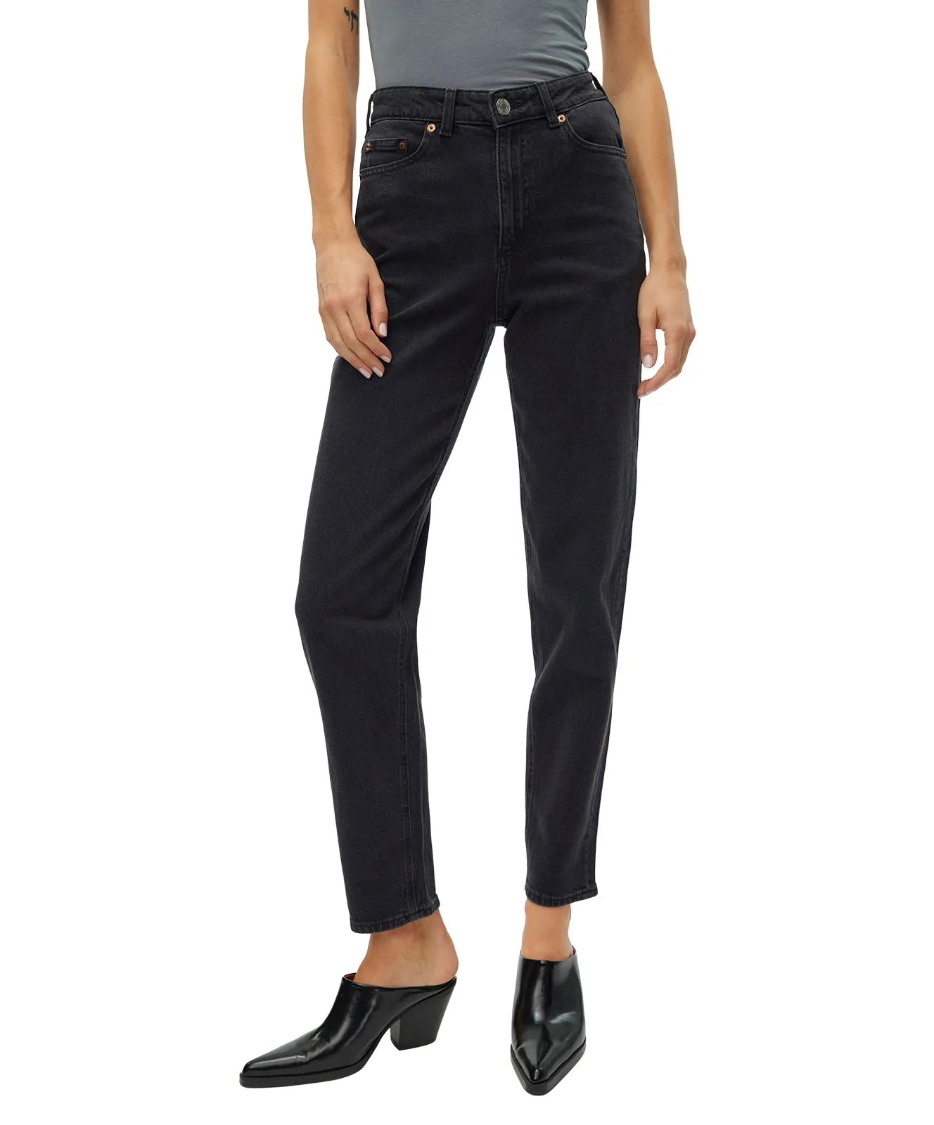 Vero Moda Mom Jeans Tessa in Dark Grey