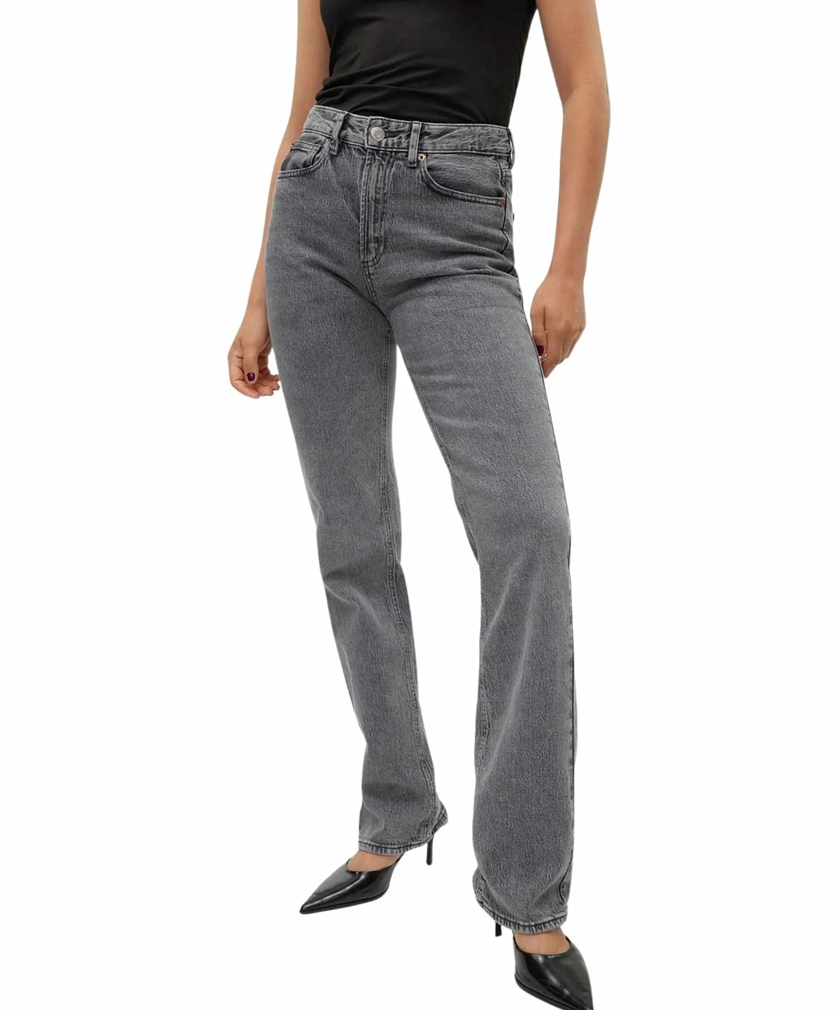 Vero Moda Straight Jeans Tessa in Medium Grey