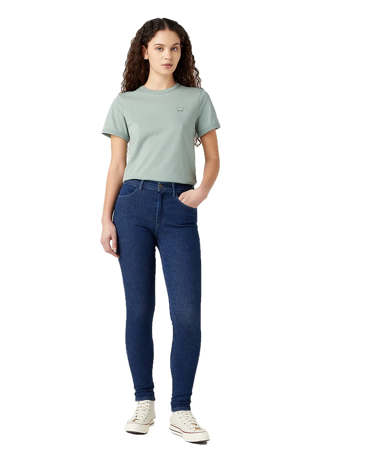 Wrangler High Waisted Jeans High Skinny Jeans in Airblue