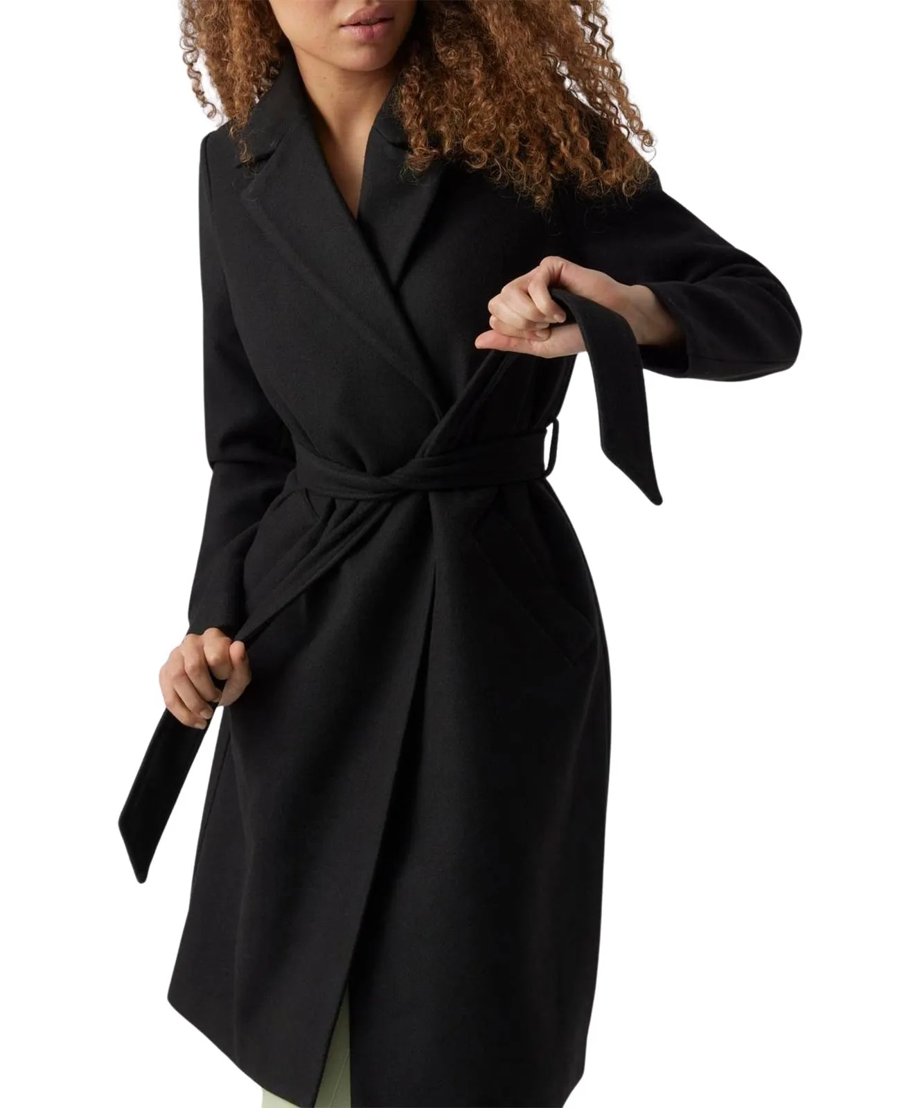 Vero Moda Mantel Fortuneaya Long Coat in Black