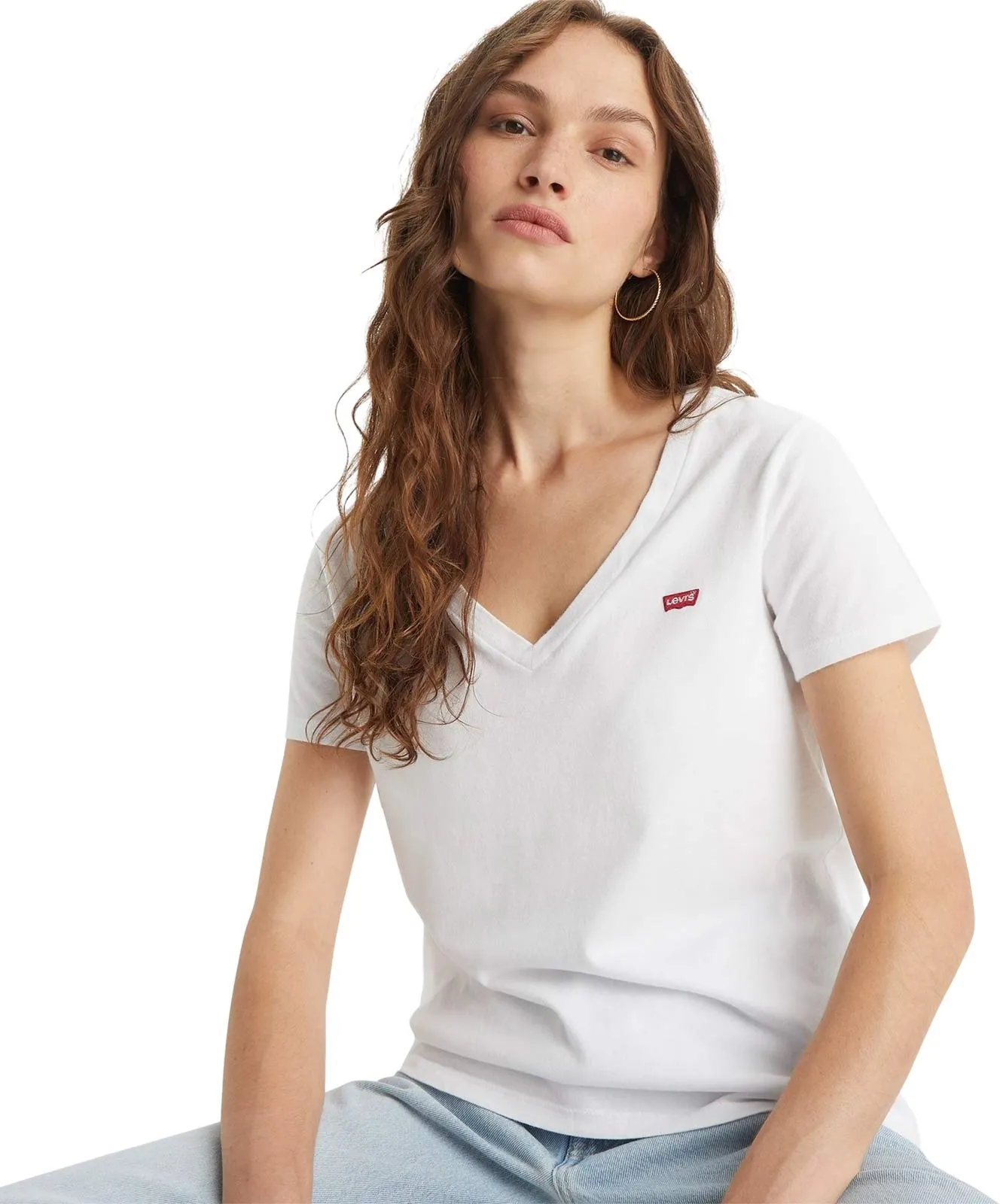 Levis T-Shirt Perfect V-Neck Tee in White