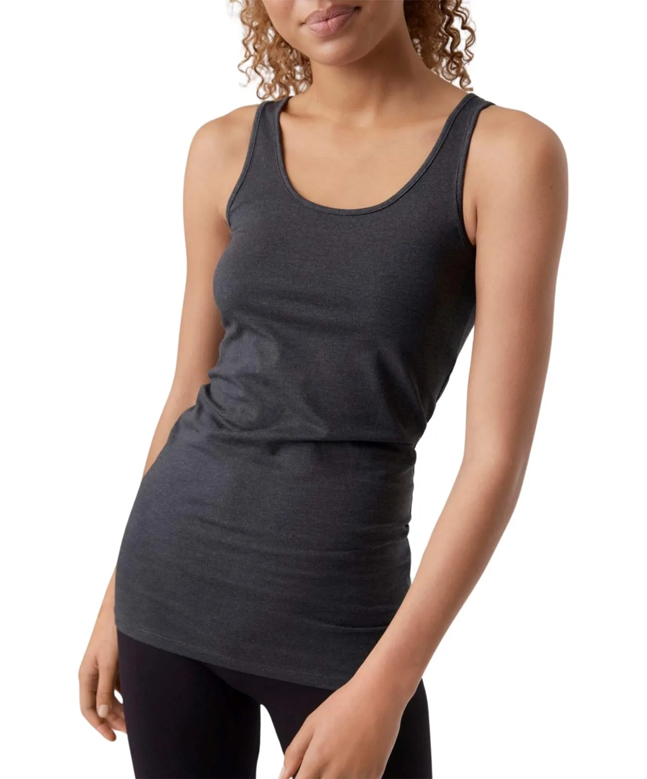 Vero Moda Top Maxi Long Tank Top in Dark Grey Melange