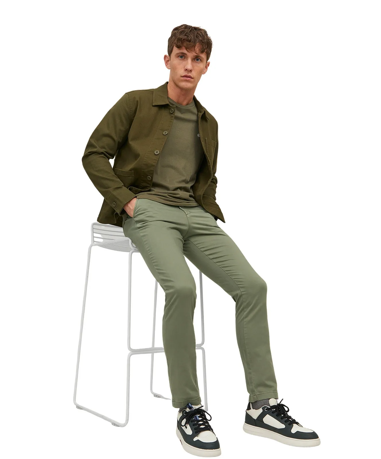 Jack & Jones Chino Hose Marco Bowie in Deep Lichen Green