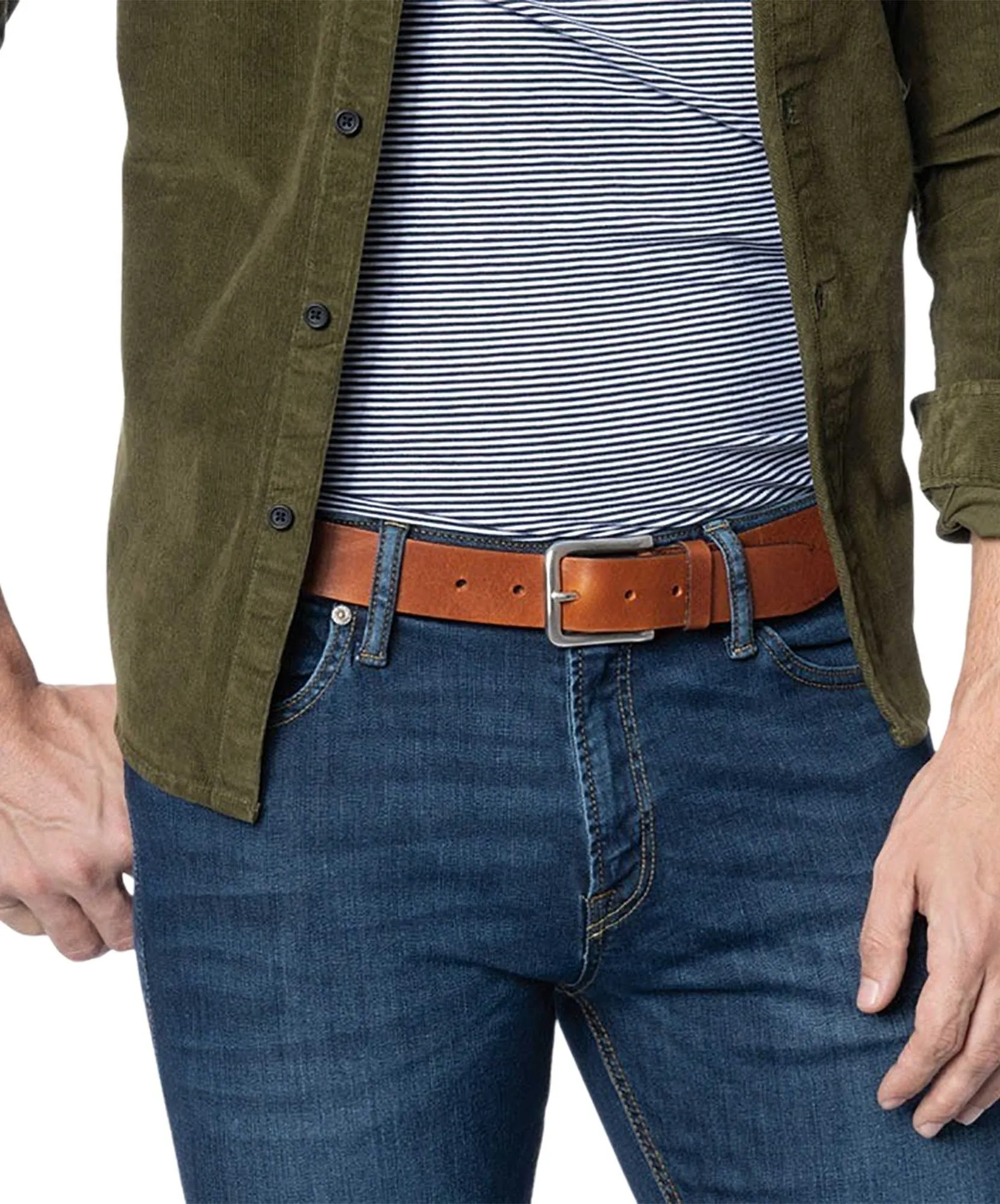 Bernd Götz Ledergürtel 3,5cm Walkleder Gürtel in Cognac