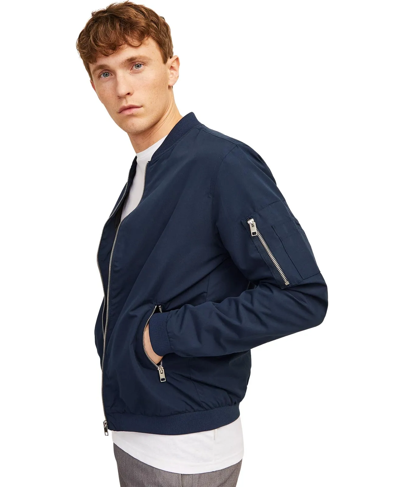 Jack & Jones Bomberjacke Rush Bomber in Navy Blazer