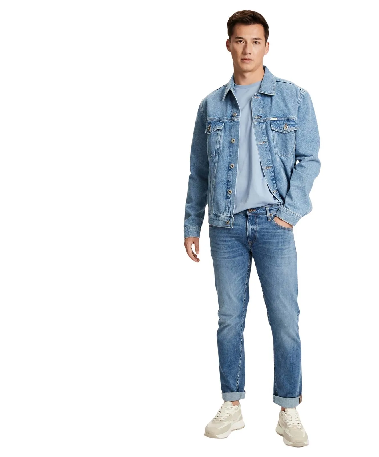 Cross Slim Fit Jeans Damien in Light Mid Blue