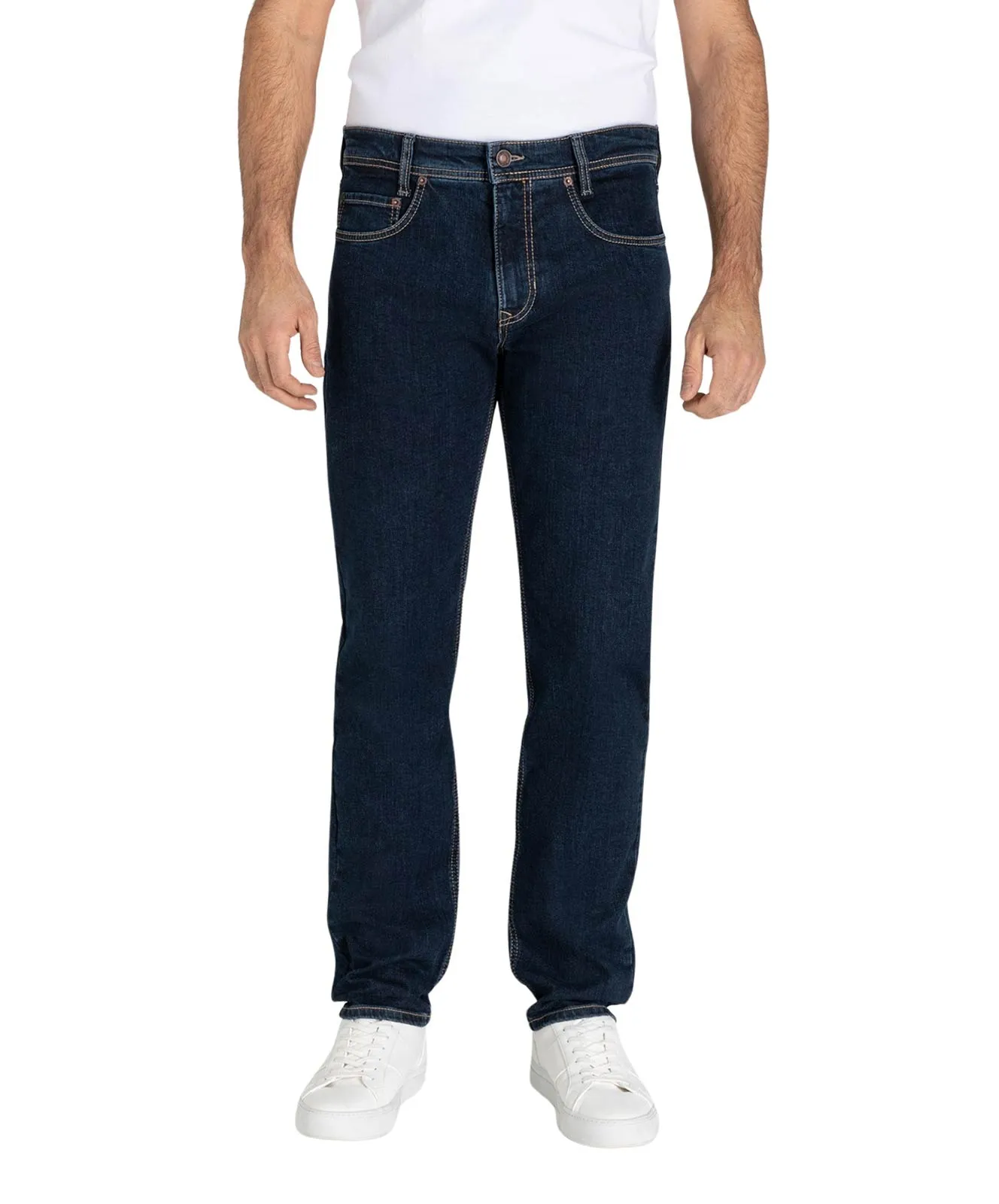 MAC Straight Jeans Arne in Deep Blue Stonewash