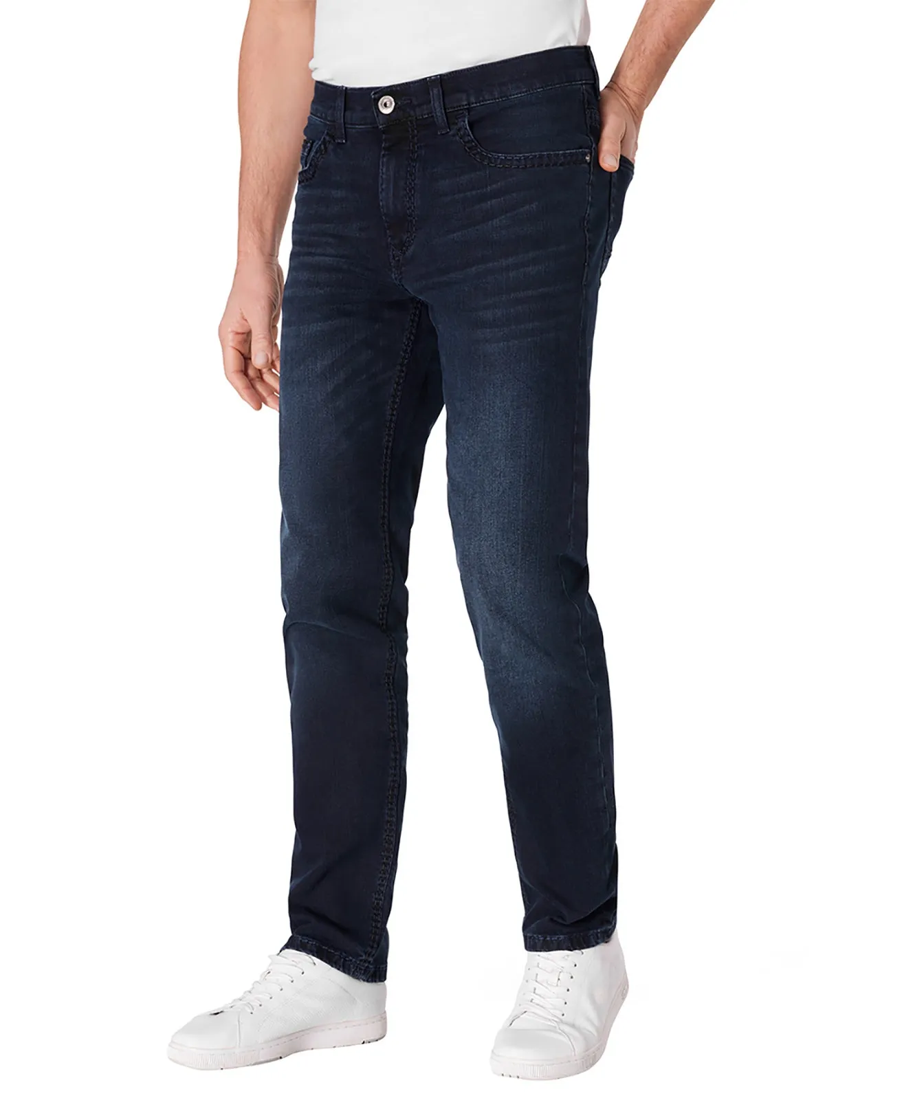 Pioneer Straight Jeans Rando 1654 in Dark Blue Used Whisker