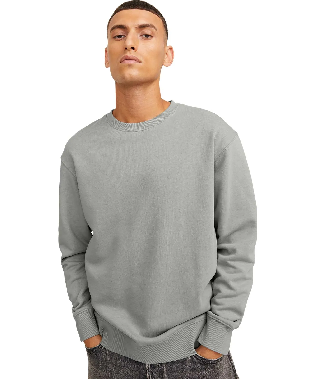 Jack & Jones Sweatshirt Star Basic Sweat Crew in Ultimate Grey