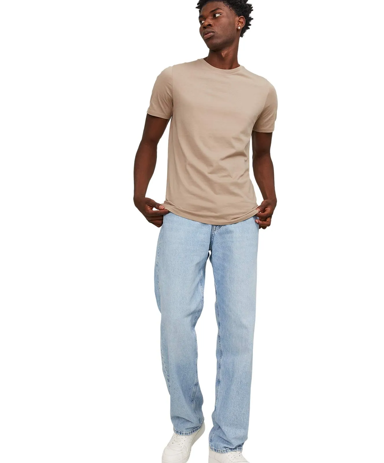 Jack & Jones T-Shirt Organic Basic Tee in Crockery