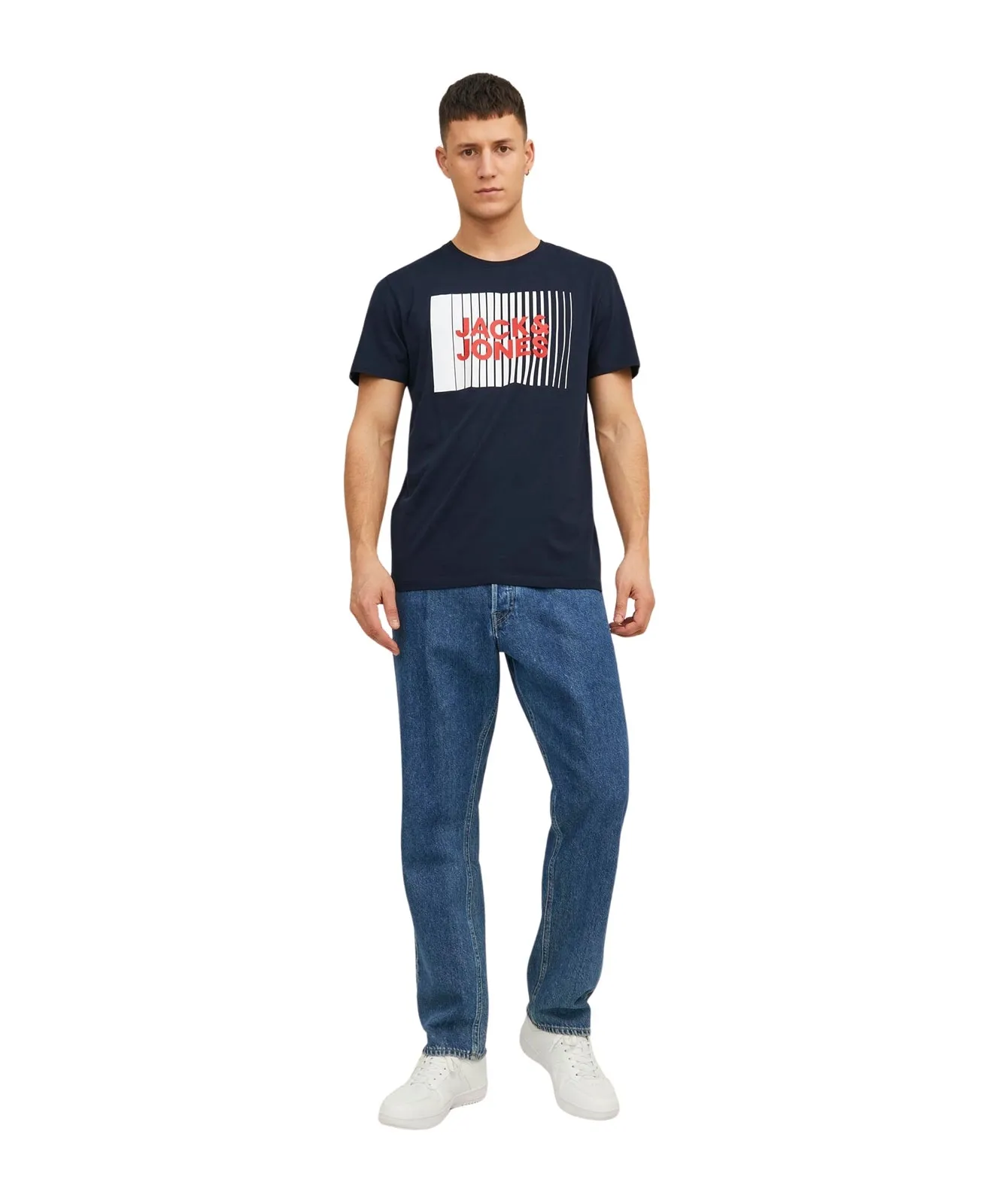 Jack & Jones T-Shirt Corp Logo Tee in Navy Blazer