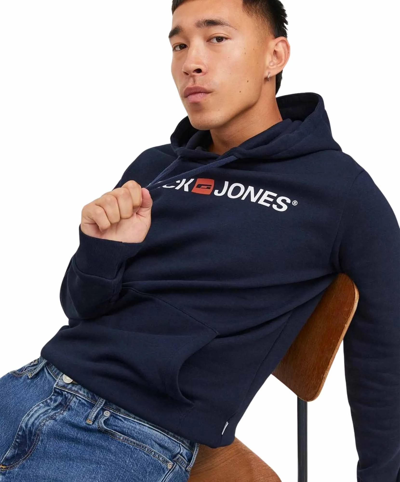 Jack & Jones Kapuzenpullover Corp Old Logo Swaet in Navy Blazer