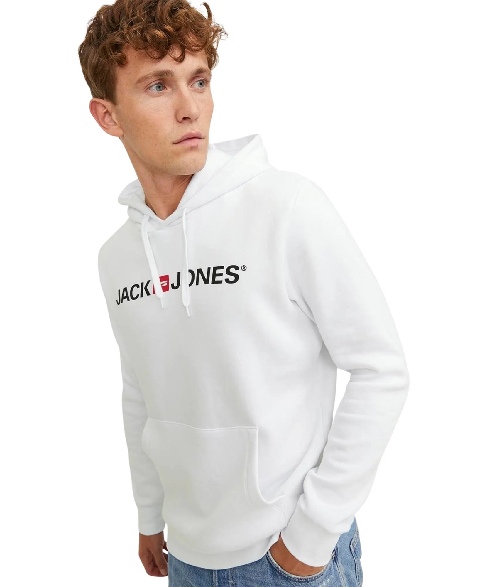 Jack & Jones Kapuzenpullover Corp Old Logo Swaet in White