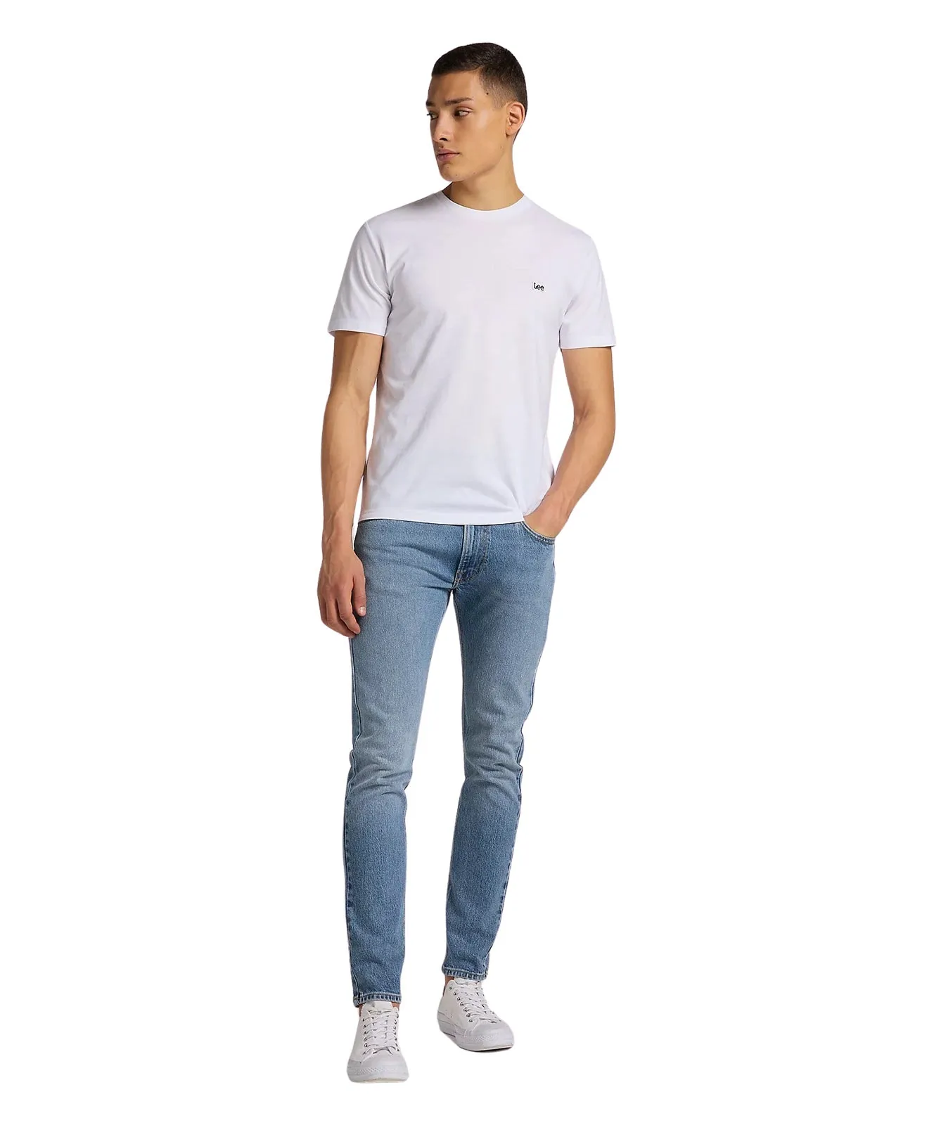 Lee T-Shirt Patch Logo Tee in White
