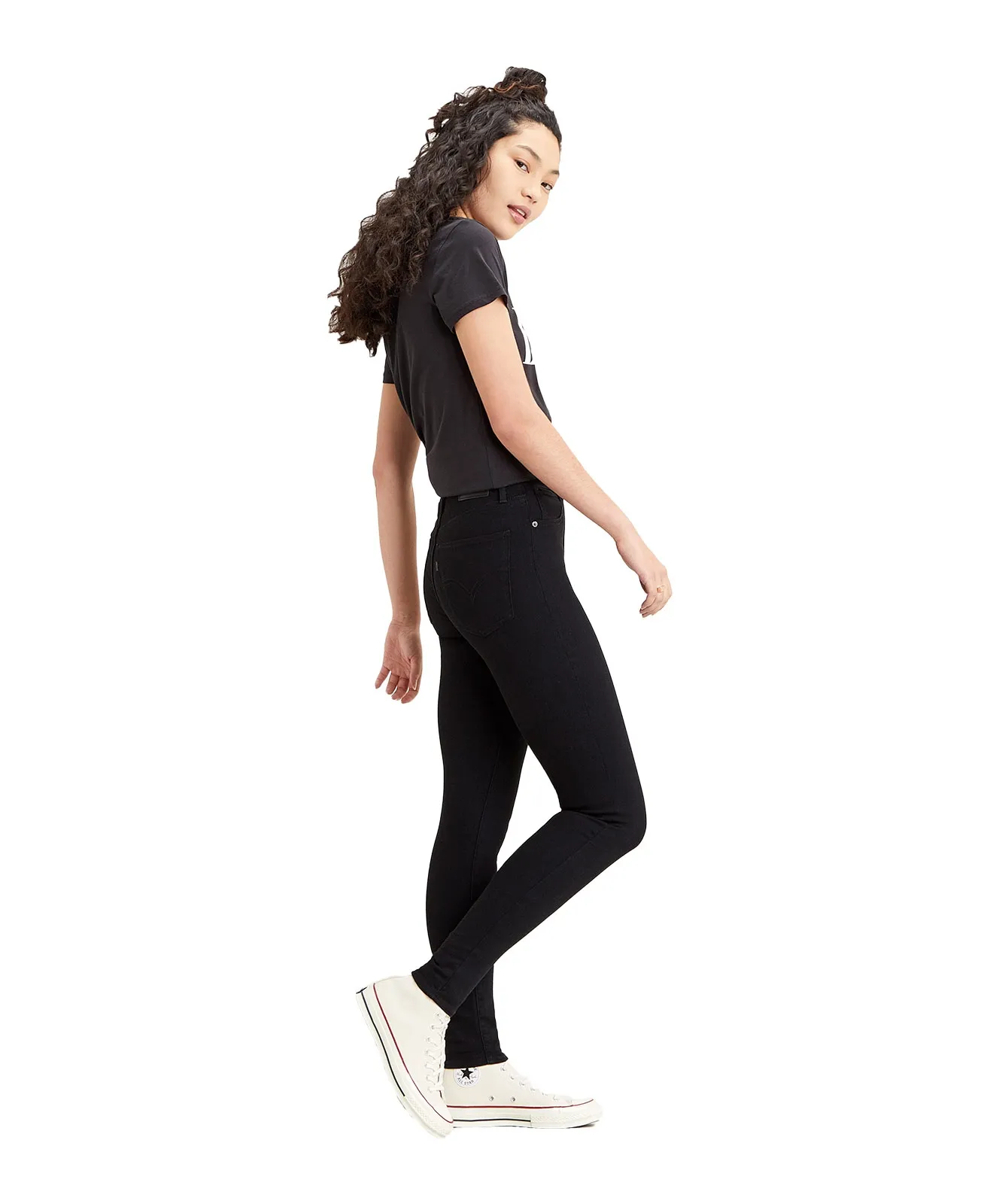 Levis High Waisted Jeans Mile High in Black Celestial