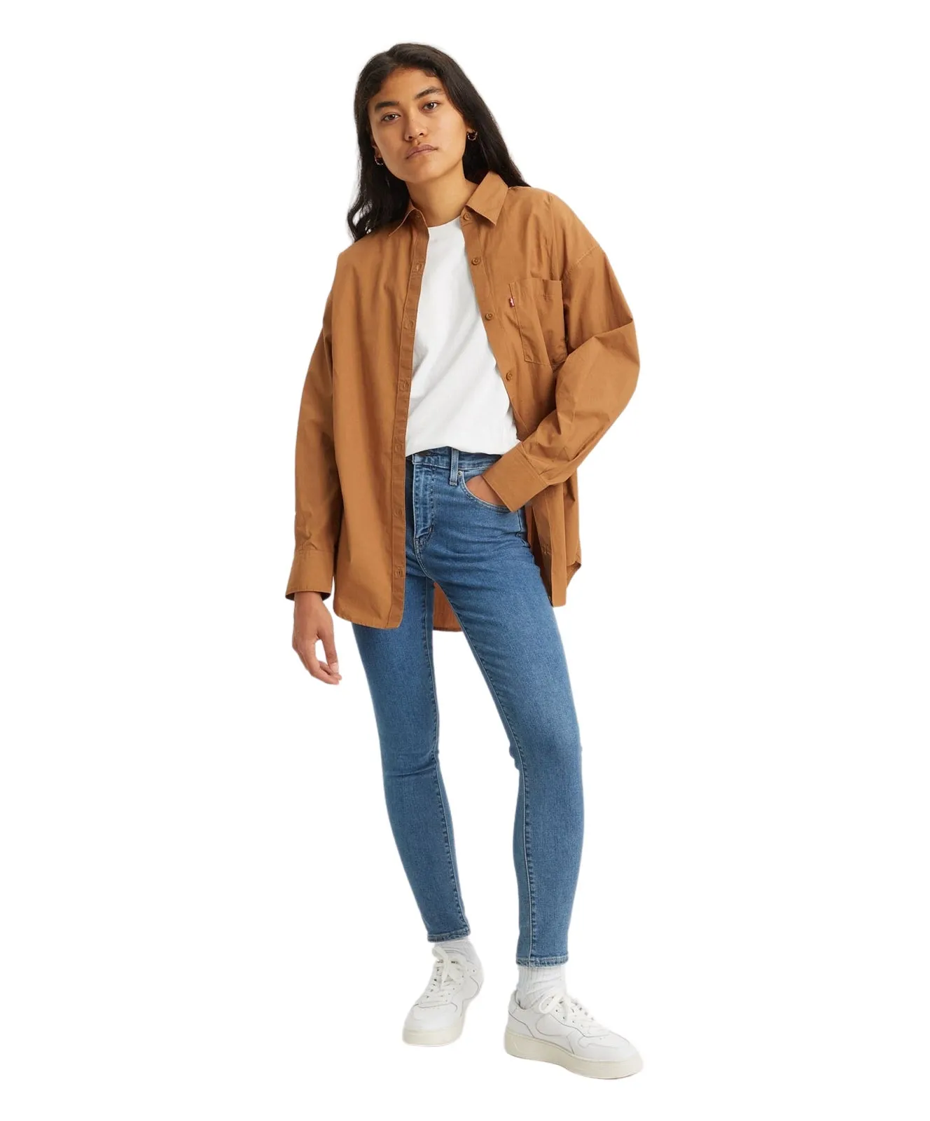 Levis High Waisted Jeans 721 High Rise Skinny in Beach Break Stone