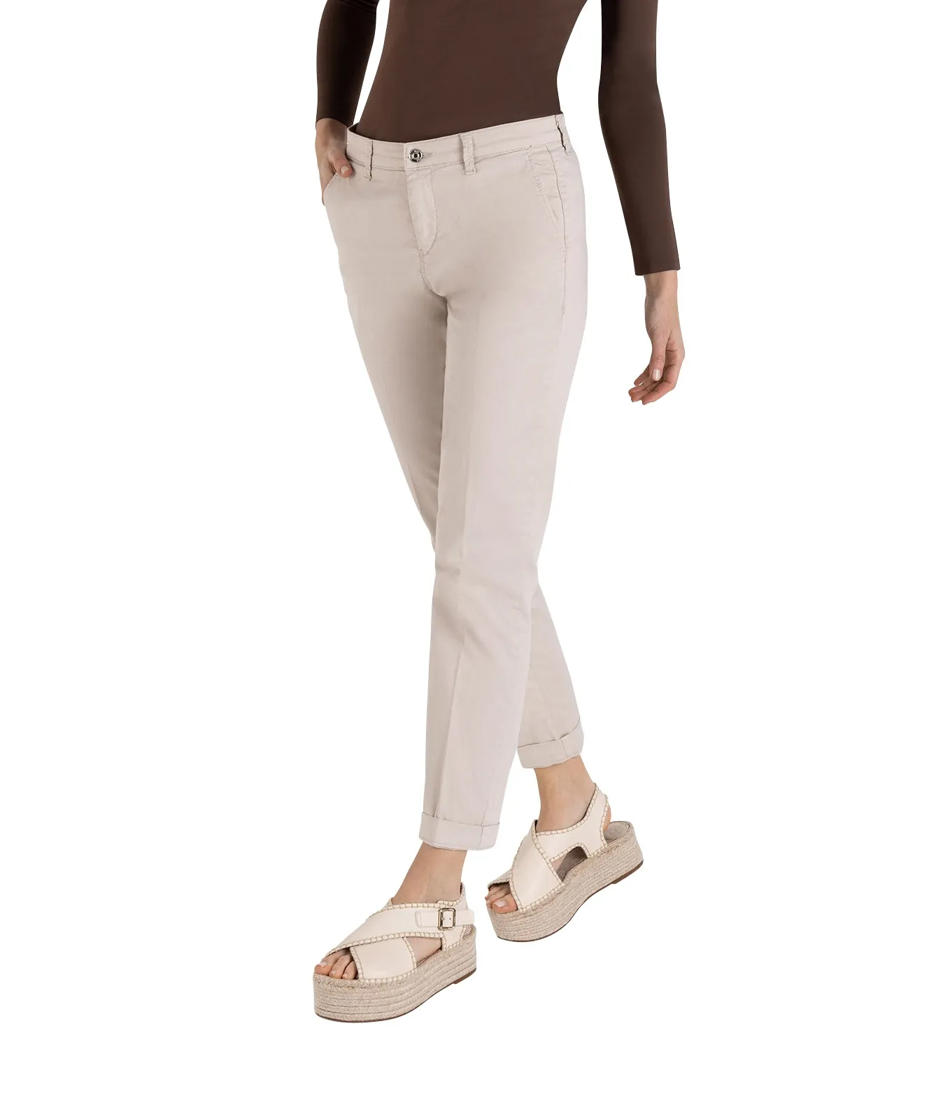 MAC Chino Hose Chino Turn Up in Ivory