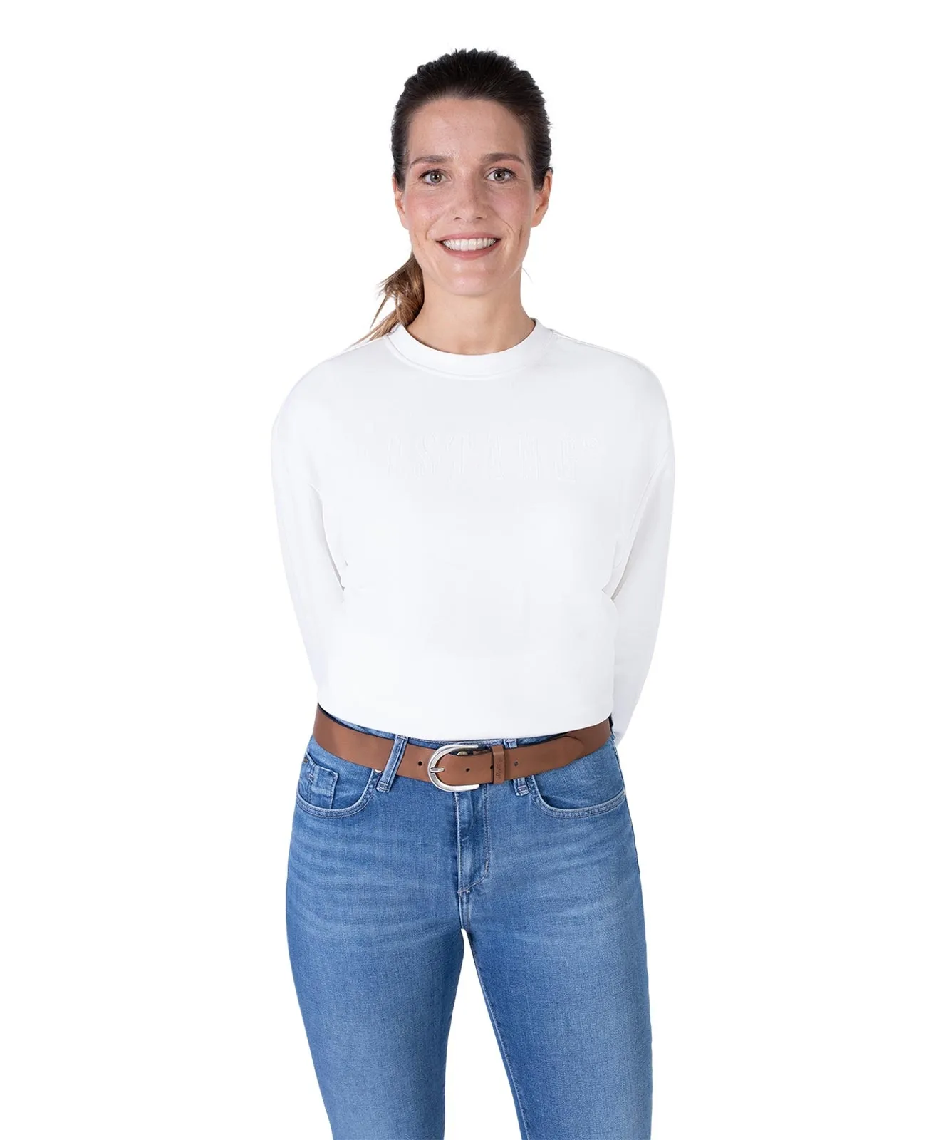 Mustang Hüftgürtel 35 Mm Ledergürtel Mit Geprägtem Logo in Baileys