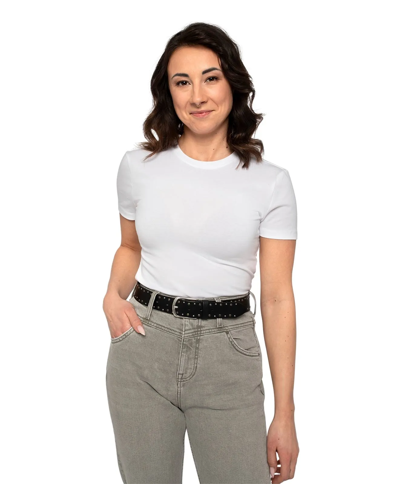 Mustang Nietengürtel 35mm Ledergürtel Mit Nieten in Schwarz