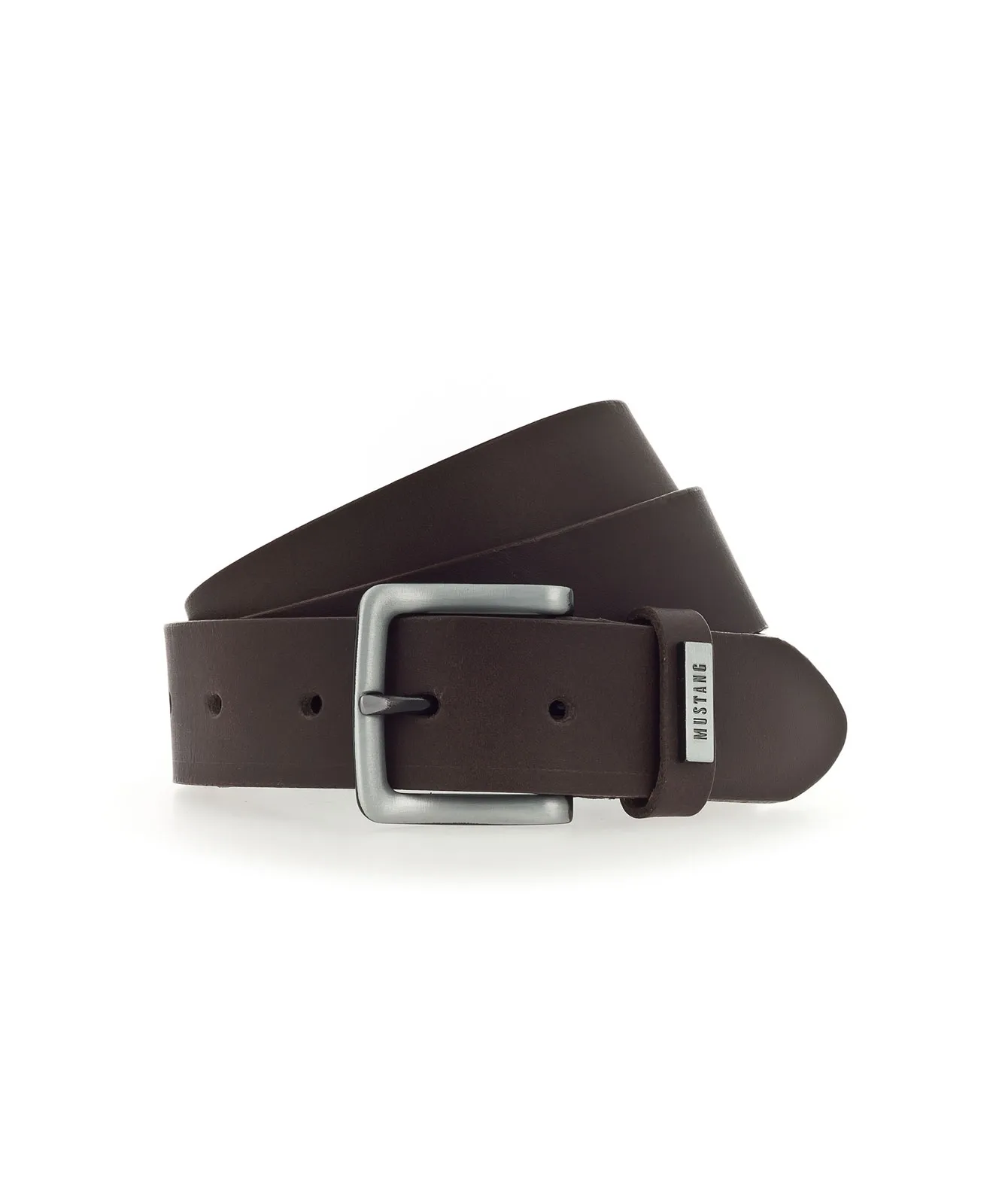 Mustang Ledergürtel 35 Mm Ledergürtel Mit Schließe in Dunkelbraun