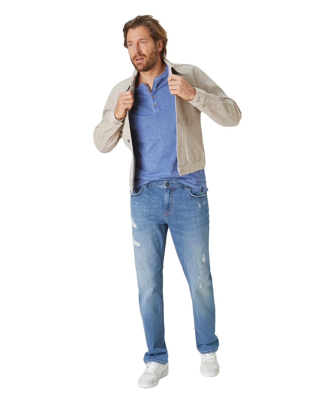 Paddocks Tapered Jeans Ben in Light Stone Used Moustache
