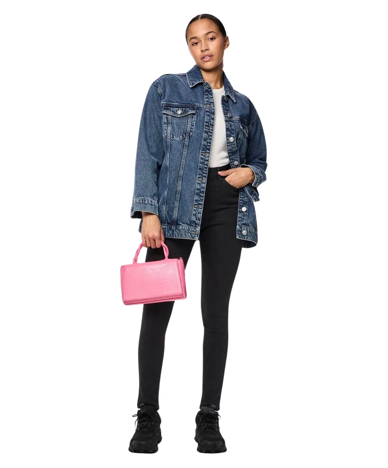 Pieces High Waisted Jeans Dana in Black