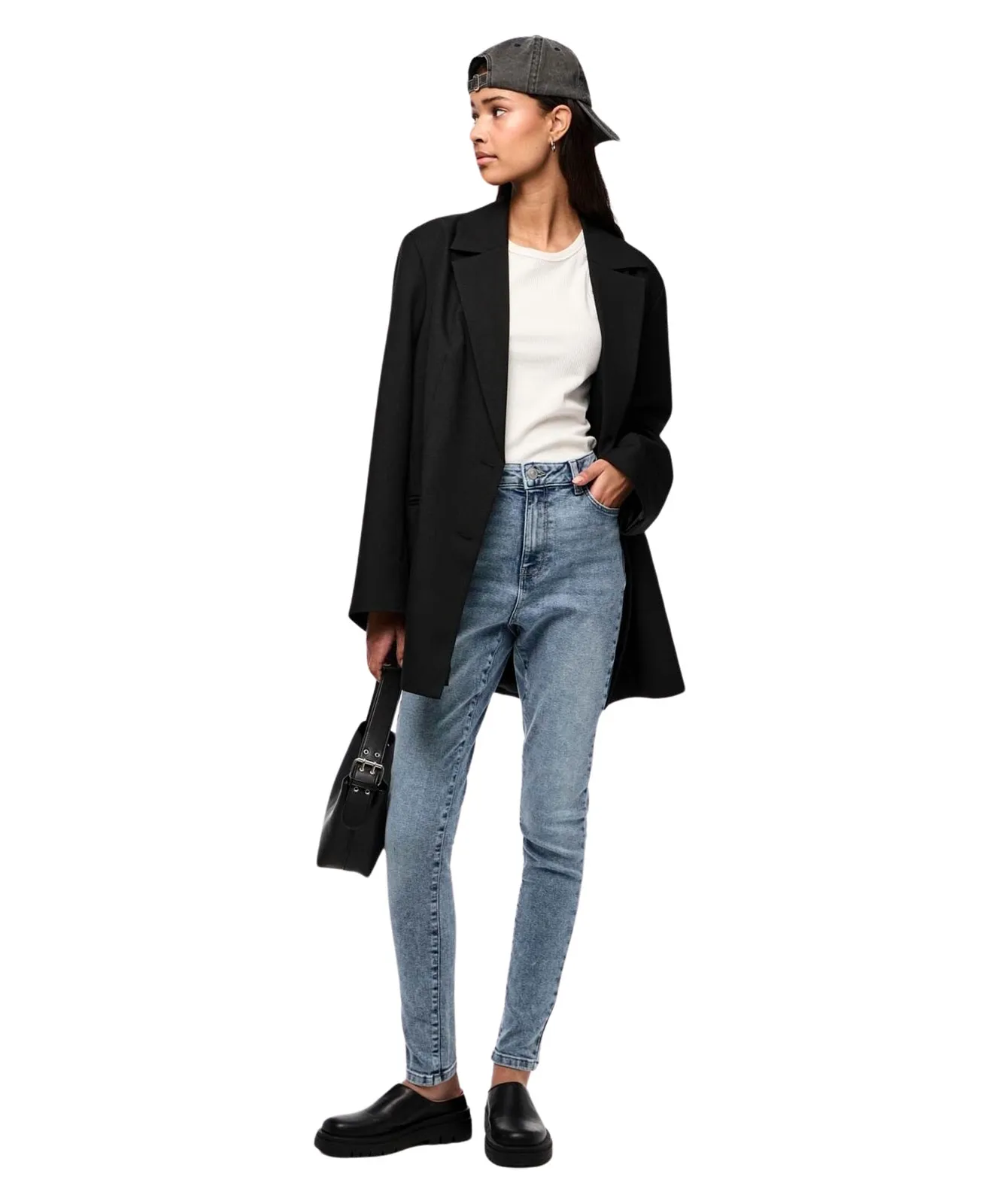 Pieces High Waisted Jeans Dana in Light Blue