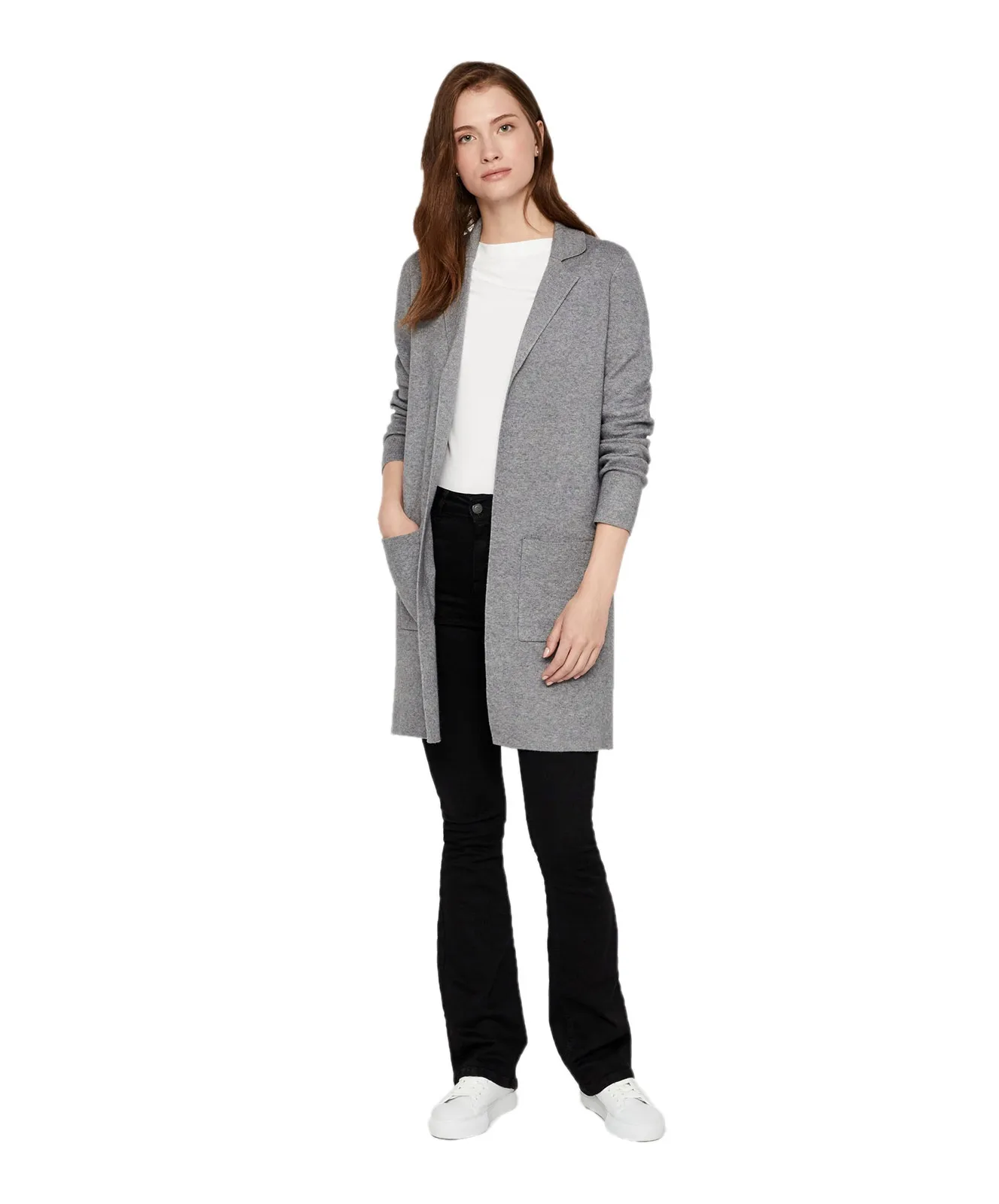 Vero Moda Strickjacke Tasty in Medium Grey Melange
