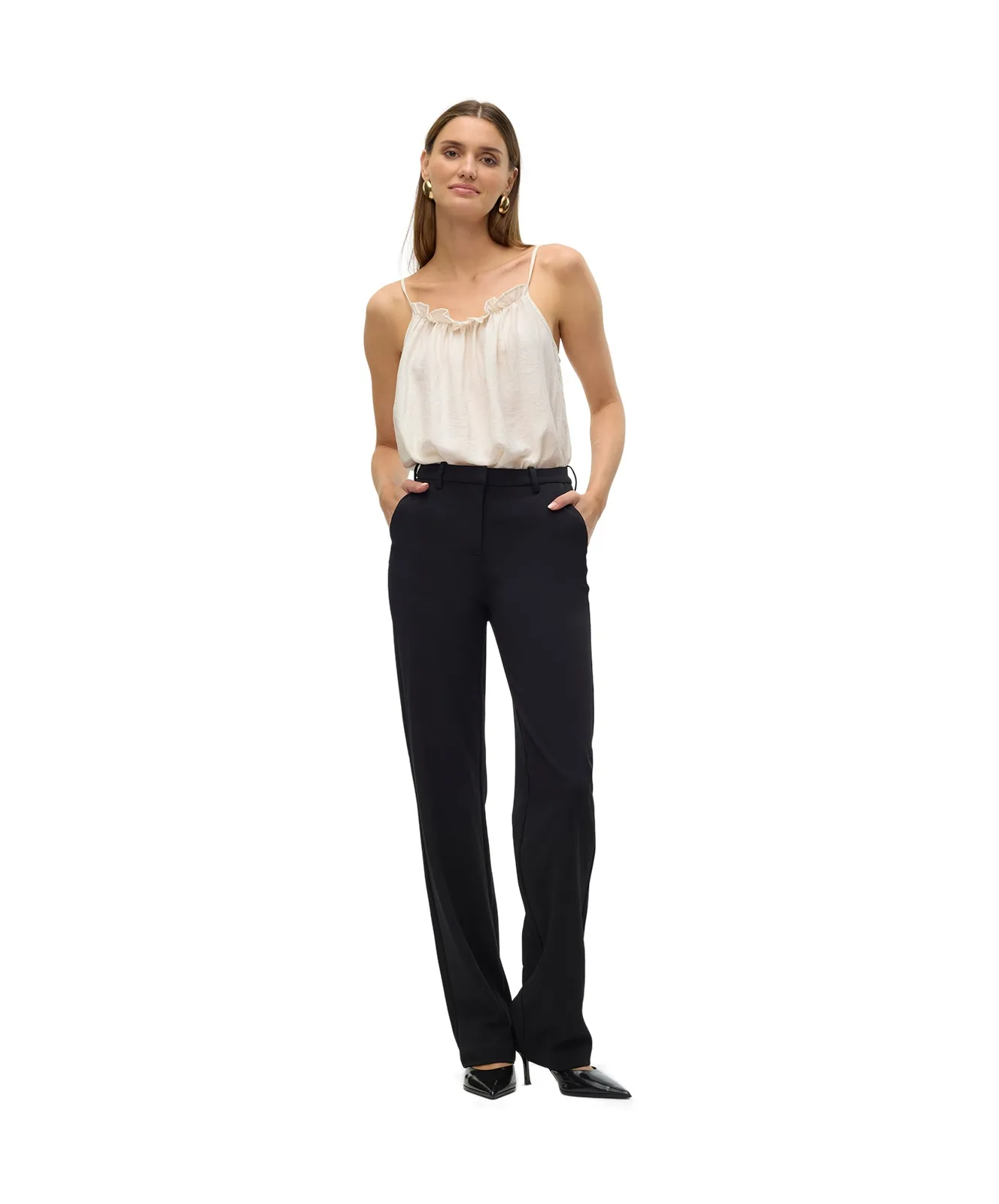 Vero Moda Hose Maya mit Straight Leg in Schwarz