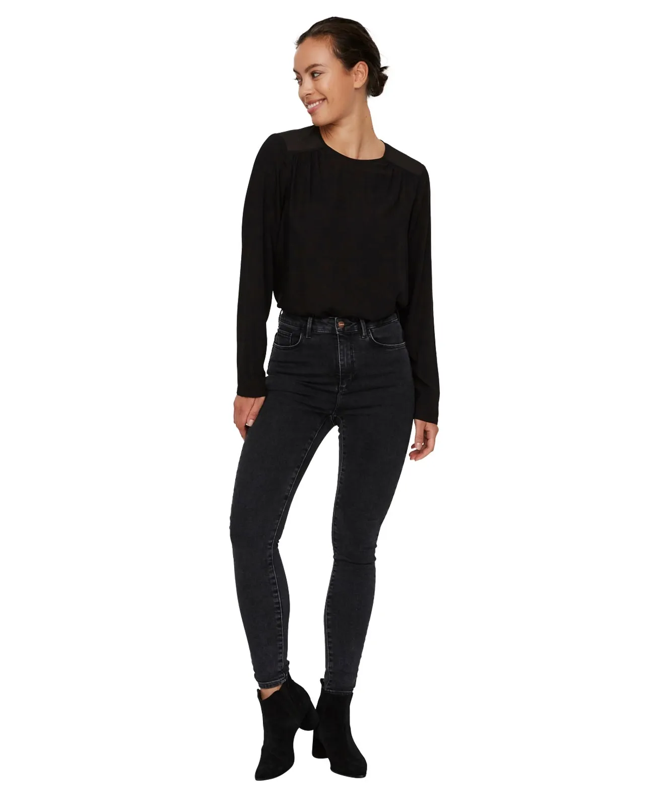 Vero Moda High Waisted Jeans Sophia in Dark Grey