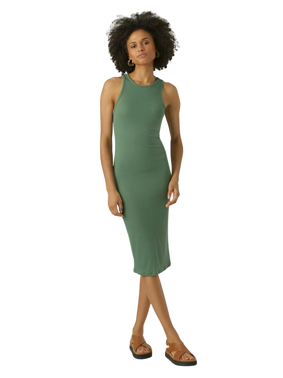 Vero Moda Neckholder Kleid Roma in grünem Myrtle