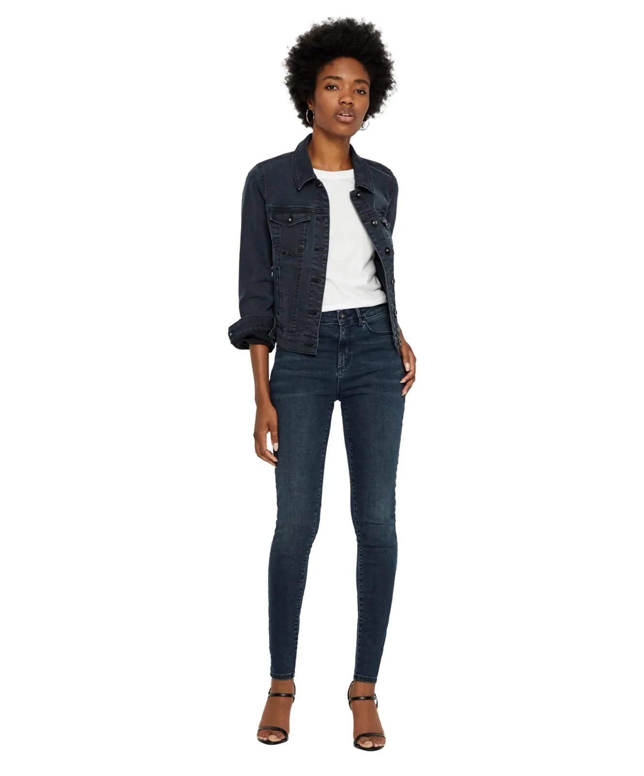 Vero Moda High Waisted Jeans Sophia in Dark Blue Denim