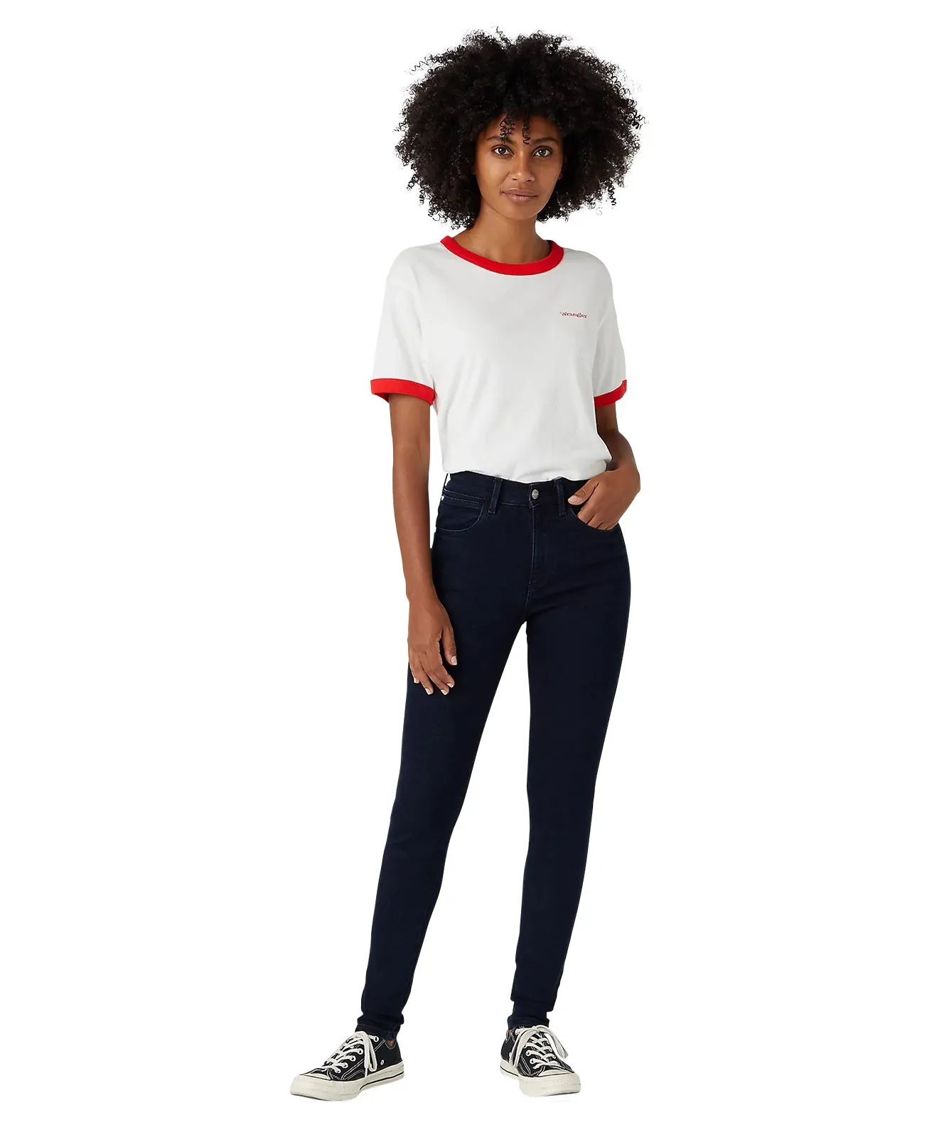 Wrangler High Waisted Jeans High Rise Skinny in Before Dark