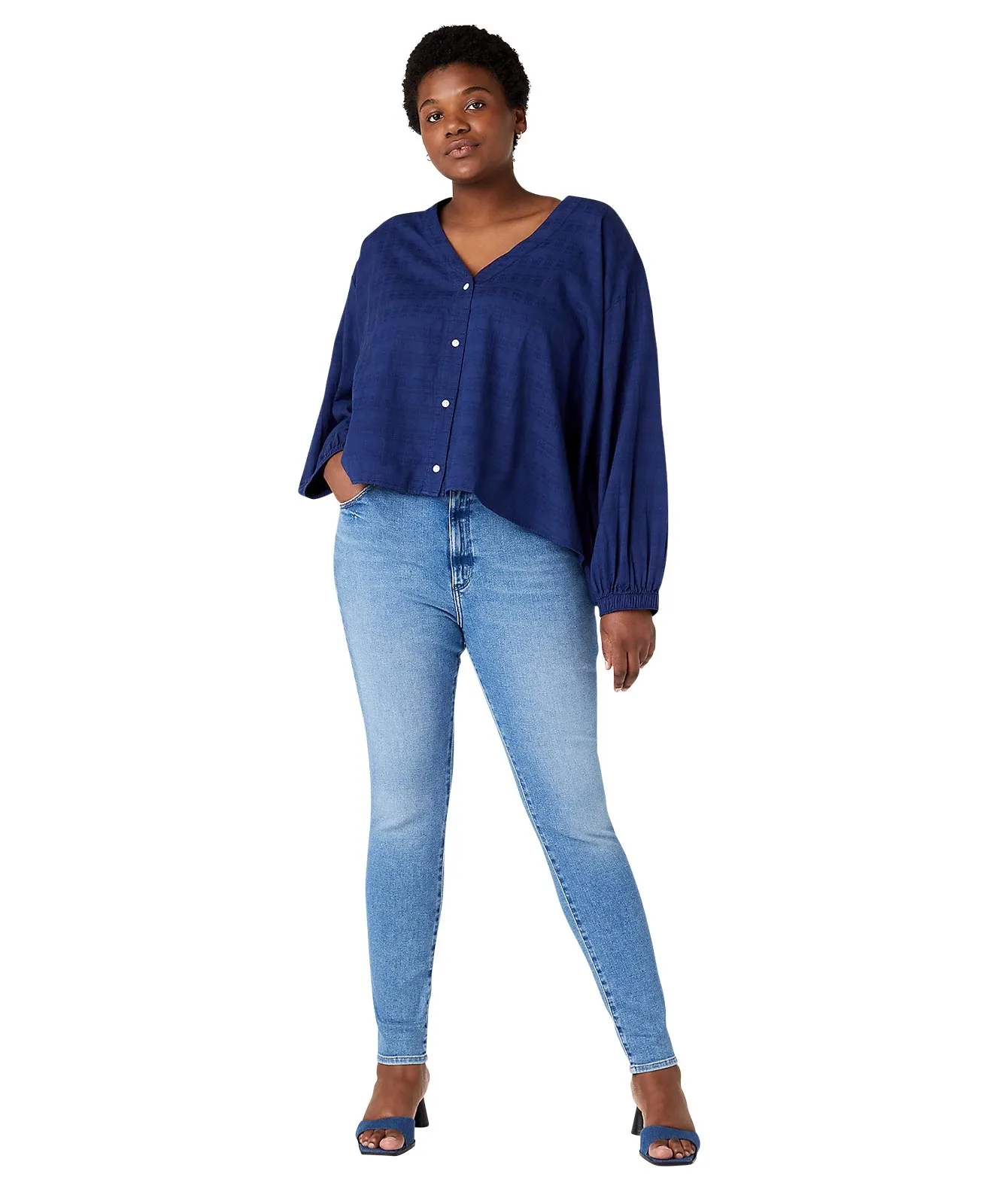 Wrangler High Waisted Jeans High Rise Jeans in River