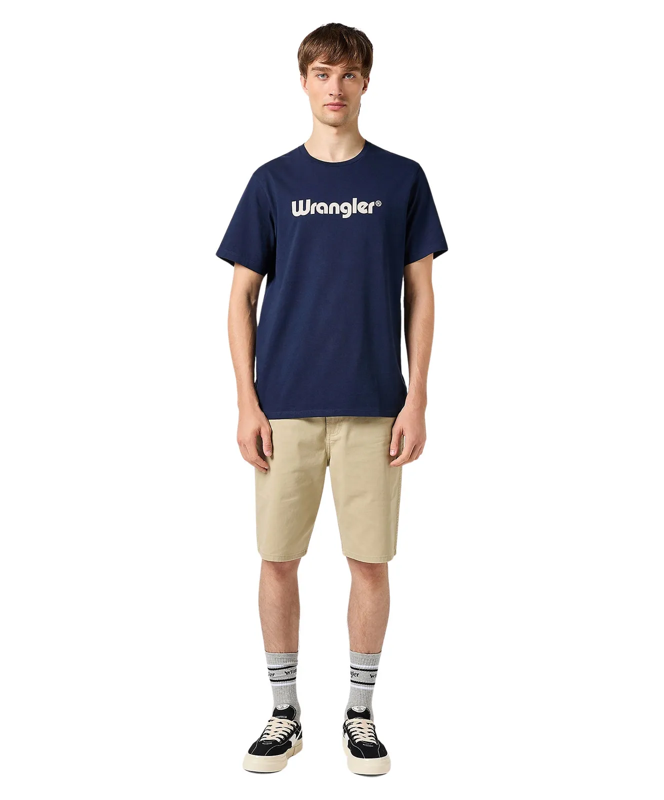 Wrangler Logoshirt Frame Logo Tee in Navy