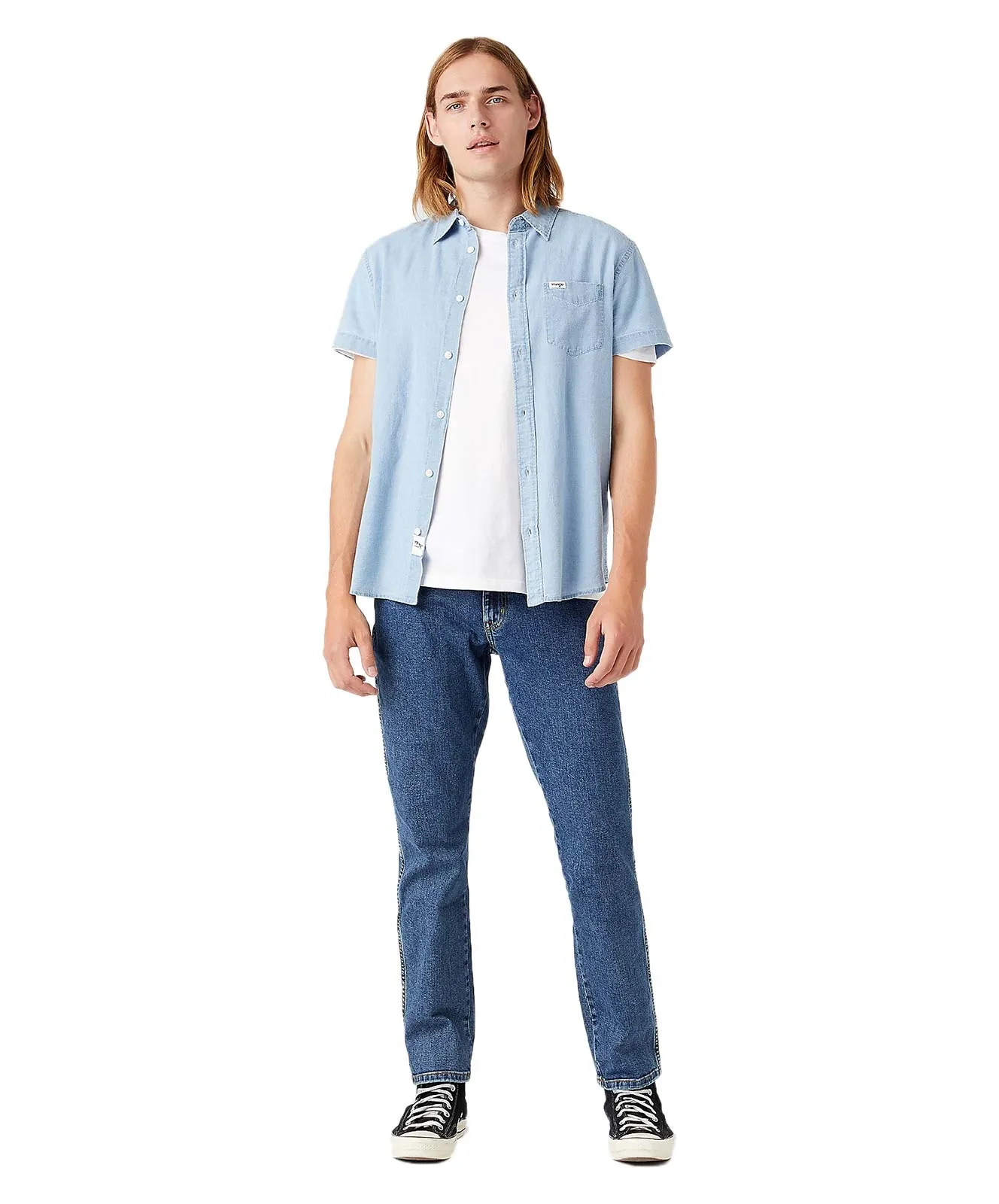 Wrangler Slim Fit Jeans Texas Slim in Stonewash