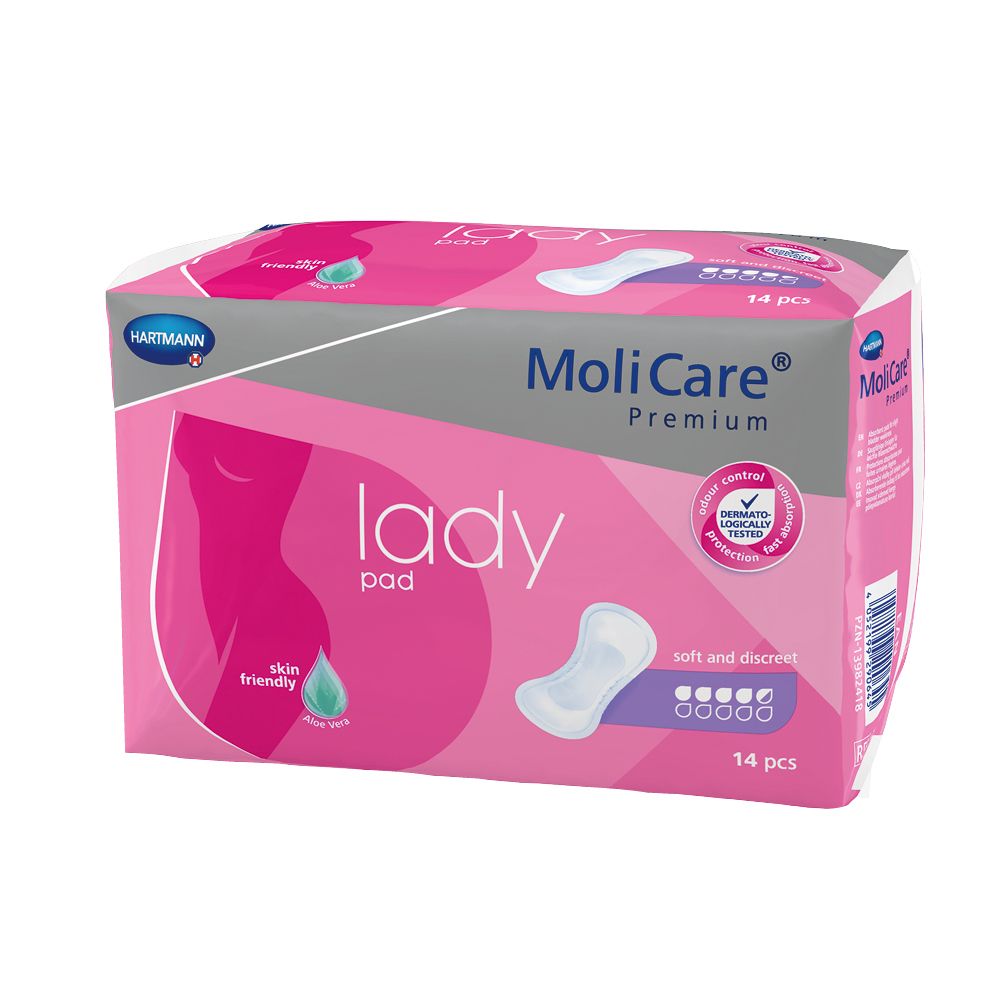 MoliCare Premium lady pad 4,5 Tropfen, Inkontinenzeinlage für Frauen bei Blasenschwäche, Aloe Vera
