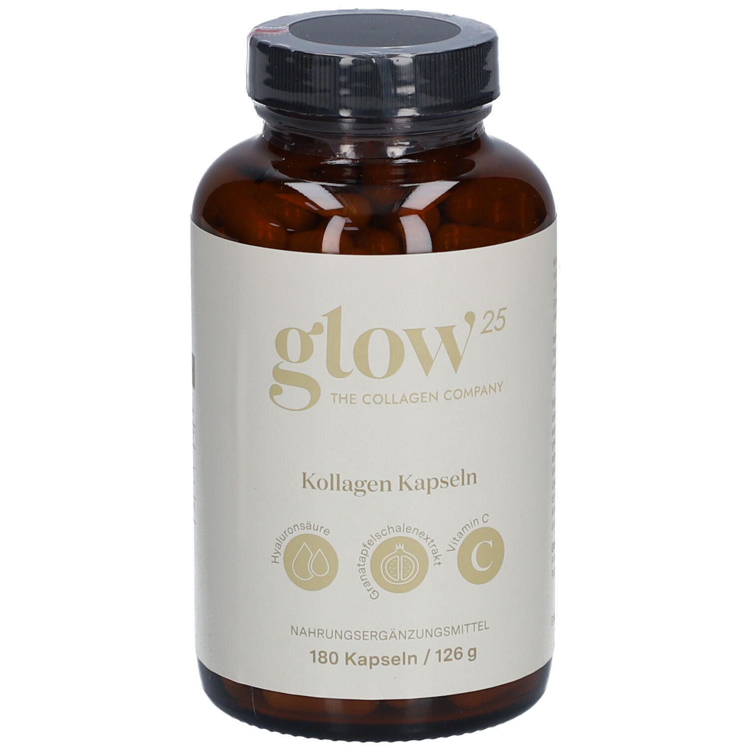 Glow25® Kollagen Kapseln hochdosiert [180 Kapseln] mit Hyaluronsäure und Vitamin C