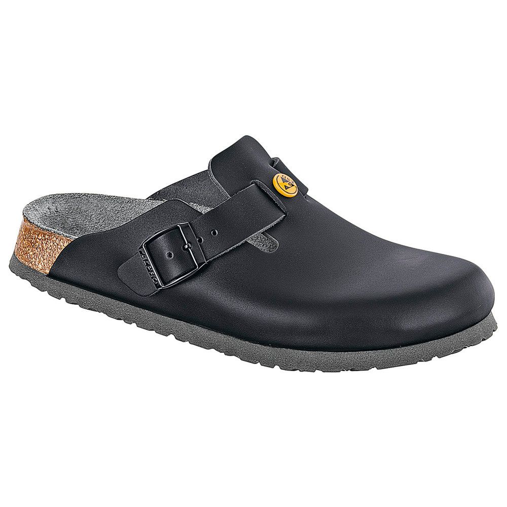 Birkenstock Boston ESD Pantolette blau schmale Weite Gr. 40