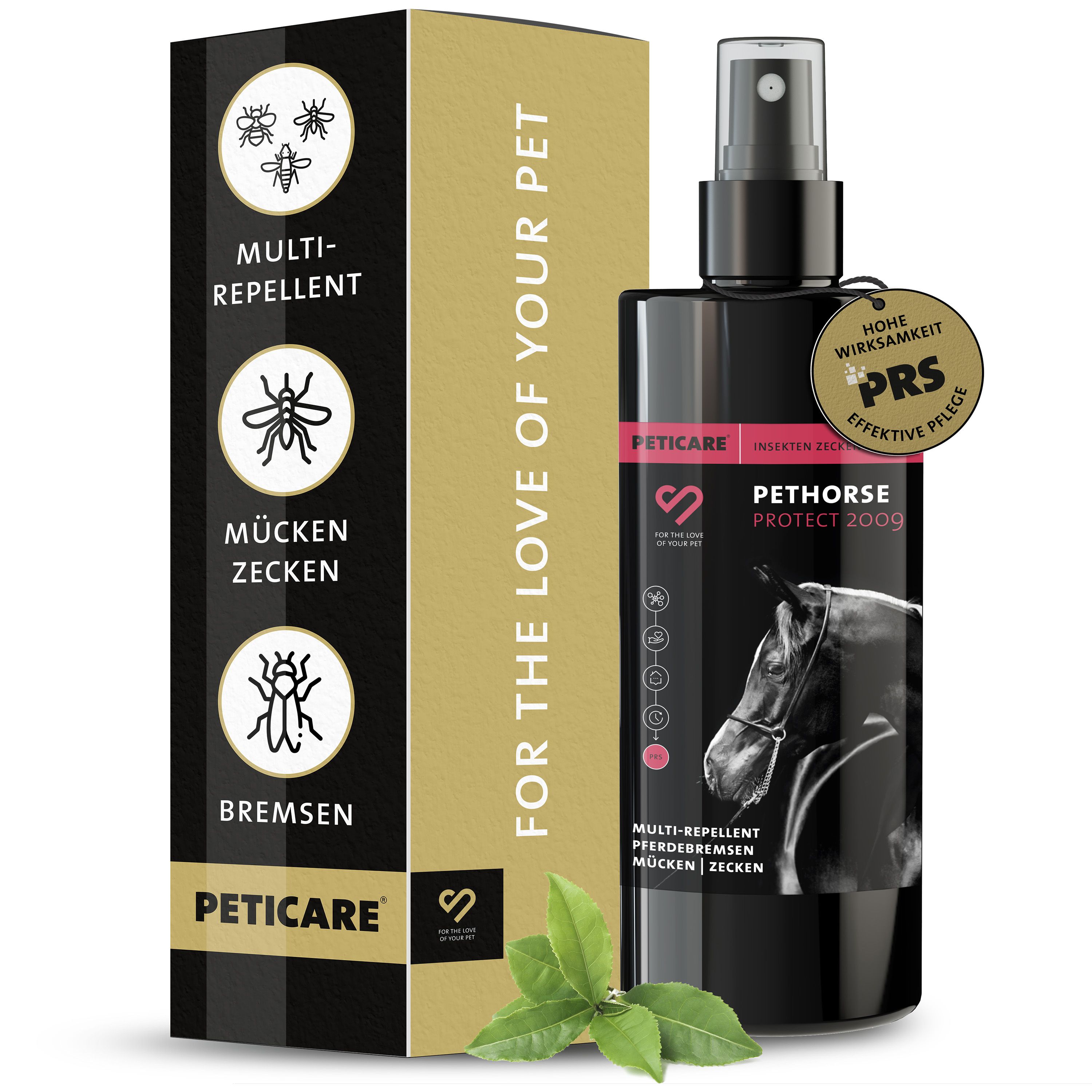 Peticare Anti-Insekten Spray für Pferde gegen Stechmücken Bremsen Mücken Moskito